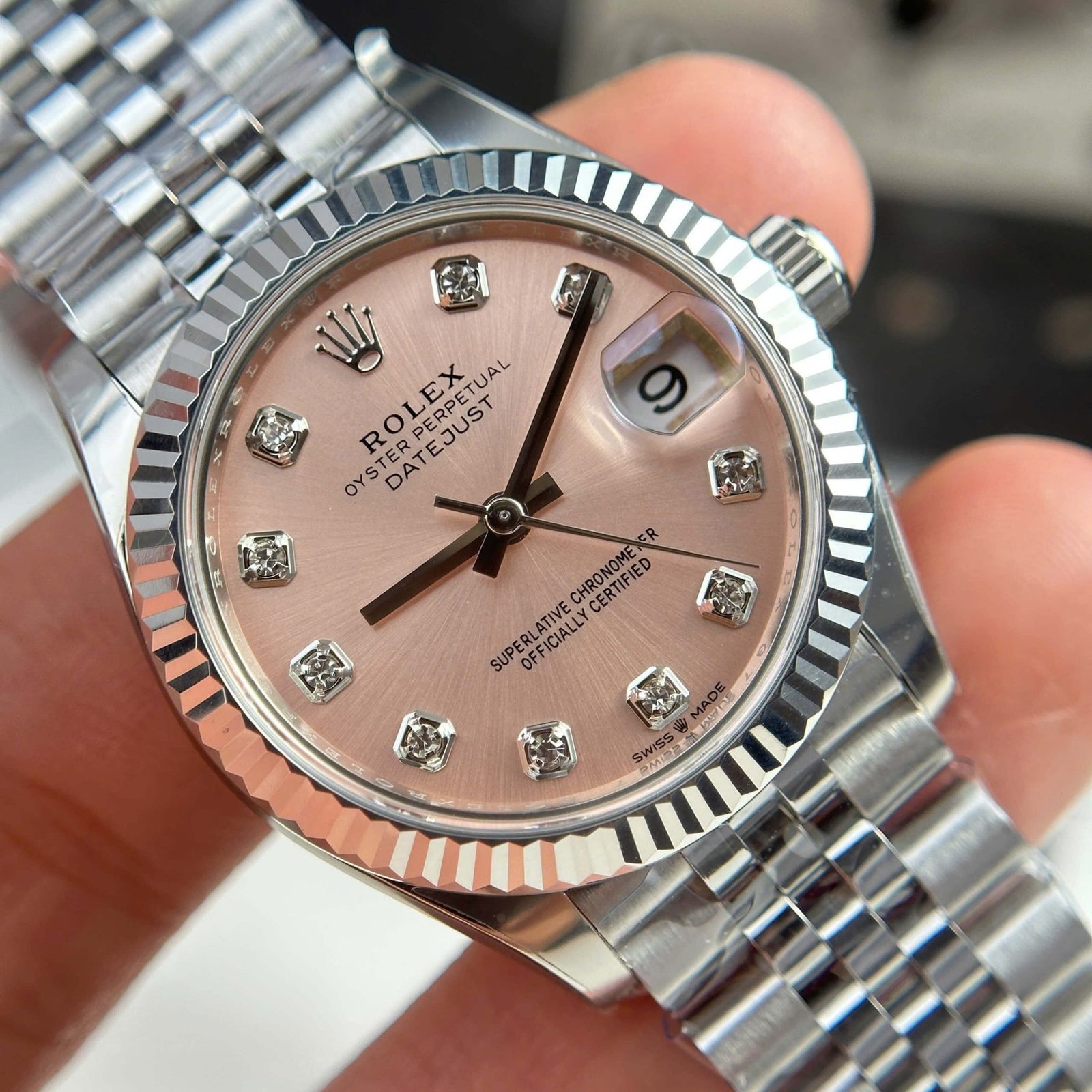 Rolex Datejust 278274 Pink Diamond Dial Fluted Bezel Jubilee Bracelet Best Replica THB 31mm - 图片 5