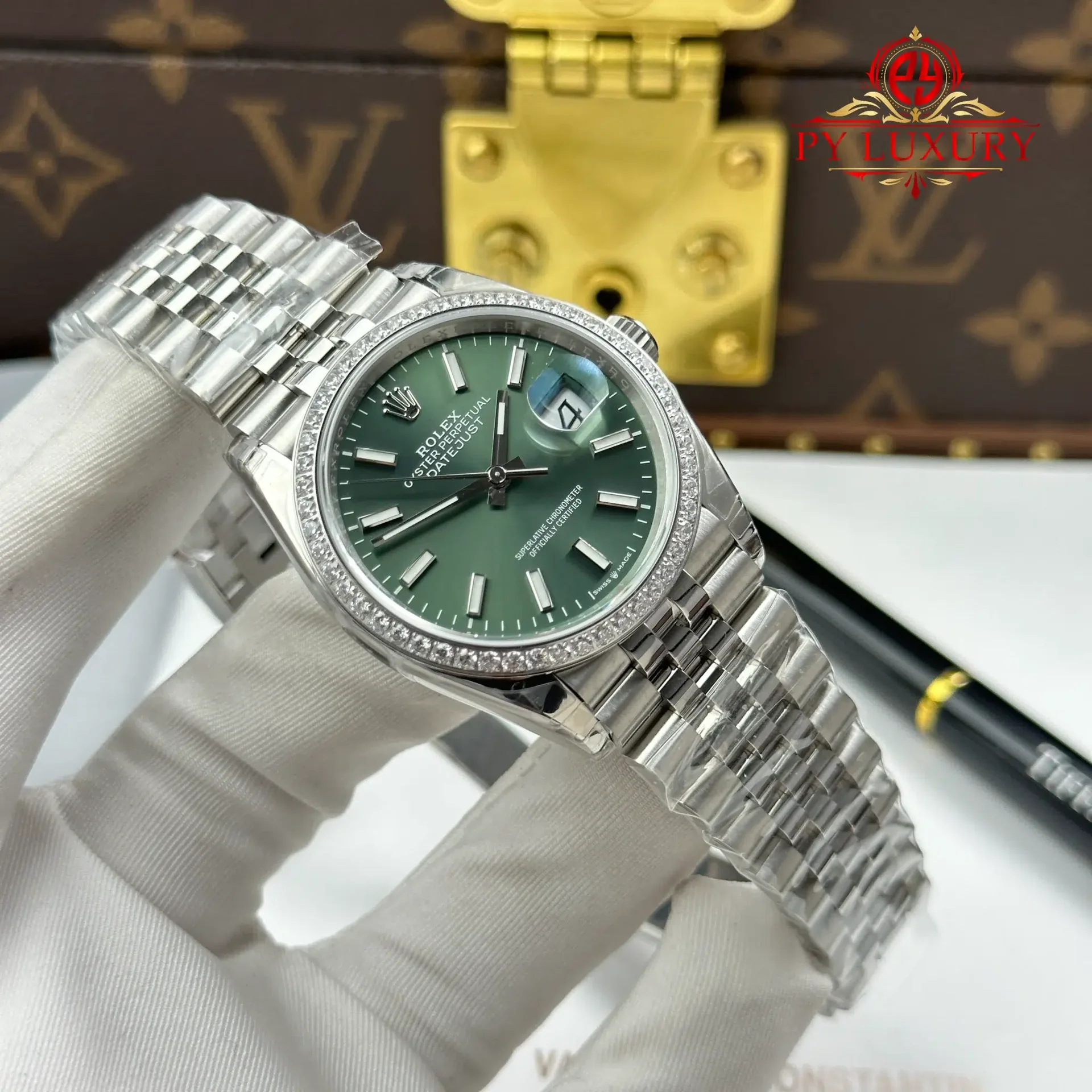 Rolex Datejust 126284RBR-0043 Mint Green Dial Diamond Bezel Jubilee Bracelet 1:1 Best Replica 36mm - 图片 2