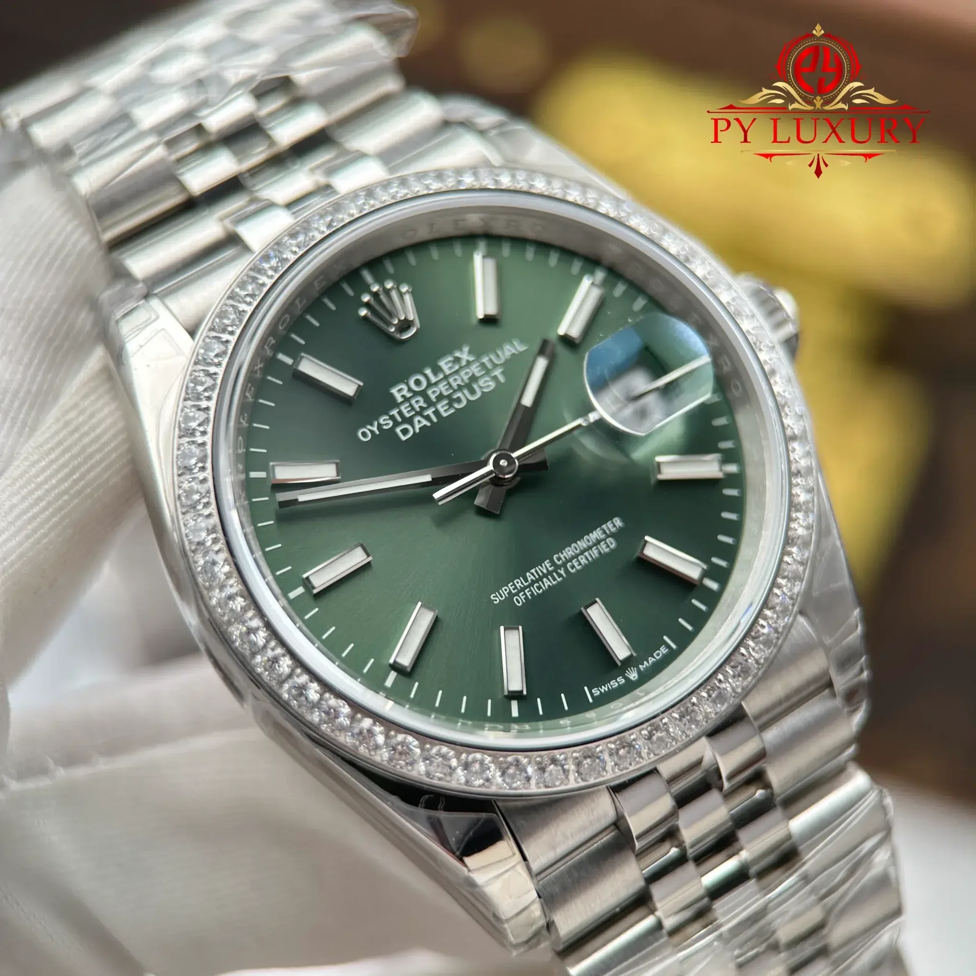 Rolex Datejust 126284RBR-0043 Mint Green Dial Diamond Bezel Jubilee Bracelet 1:1 Best Replica 36mm - 图片 4