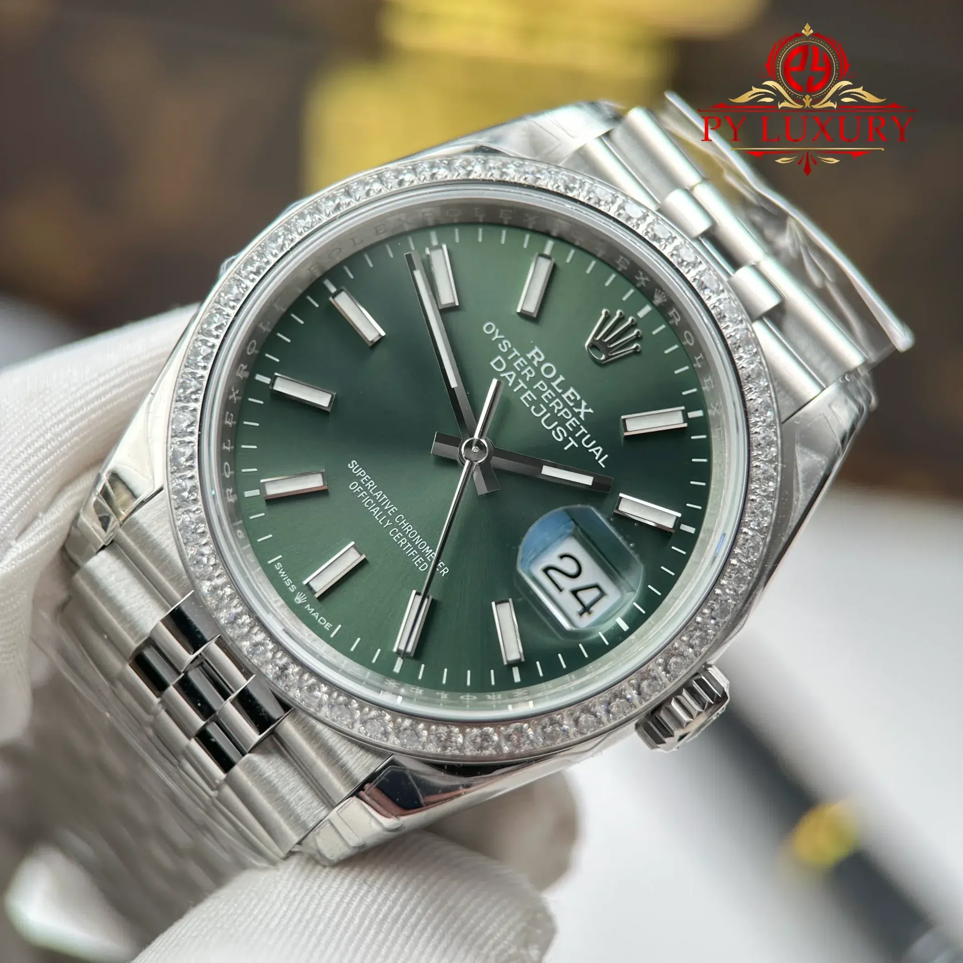 Rolex Datejust 126284RBR-0043 Mint Green Dial Diamond Bezel Jubilee Bracelet 1:1 Best Replica 36mm - 图片 5