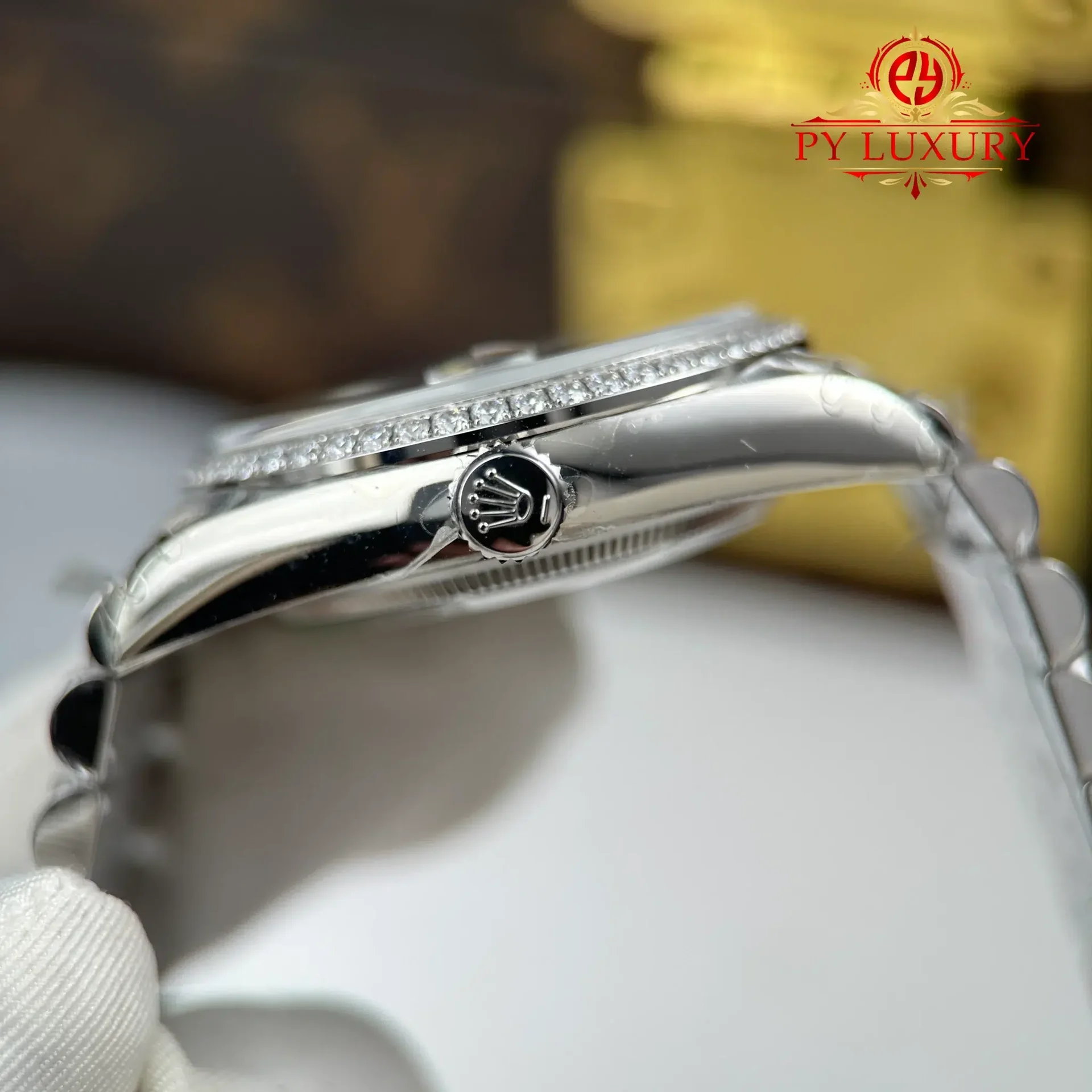 Rolex Datejust 126284RBR Olive Green Palm Motif Diamond Dial Diamond Bezel Jubilee Bracelet Best Replica VSF 36mm - 图片 9