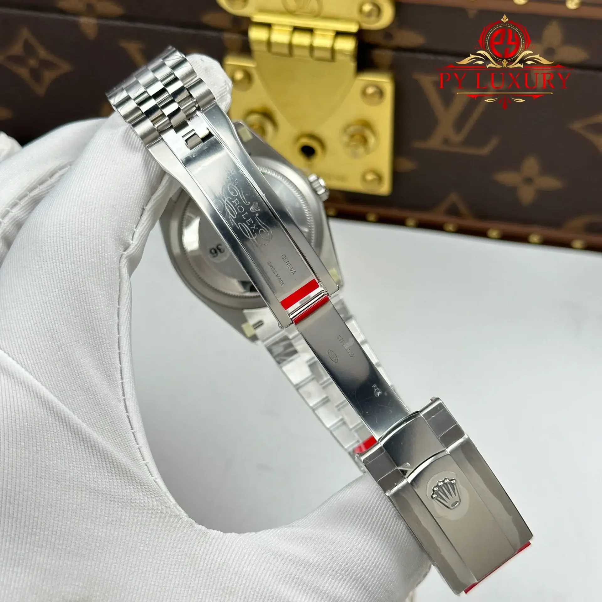Rolex Datejust 126284RBR Olive Green Palm Motif Diamond Dial Diamond Bezel Jubilee Bracelet Best Replica VSF 36mm - 图片 12