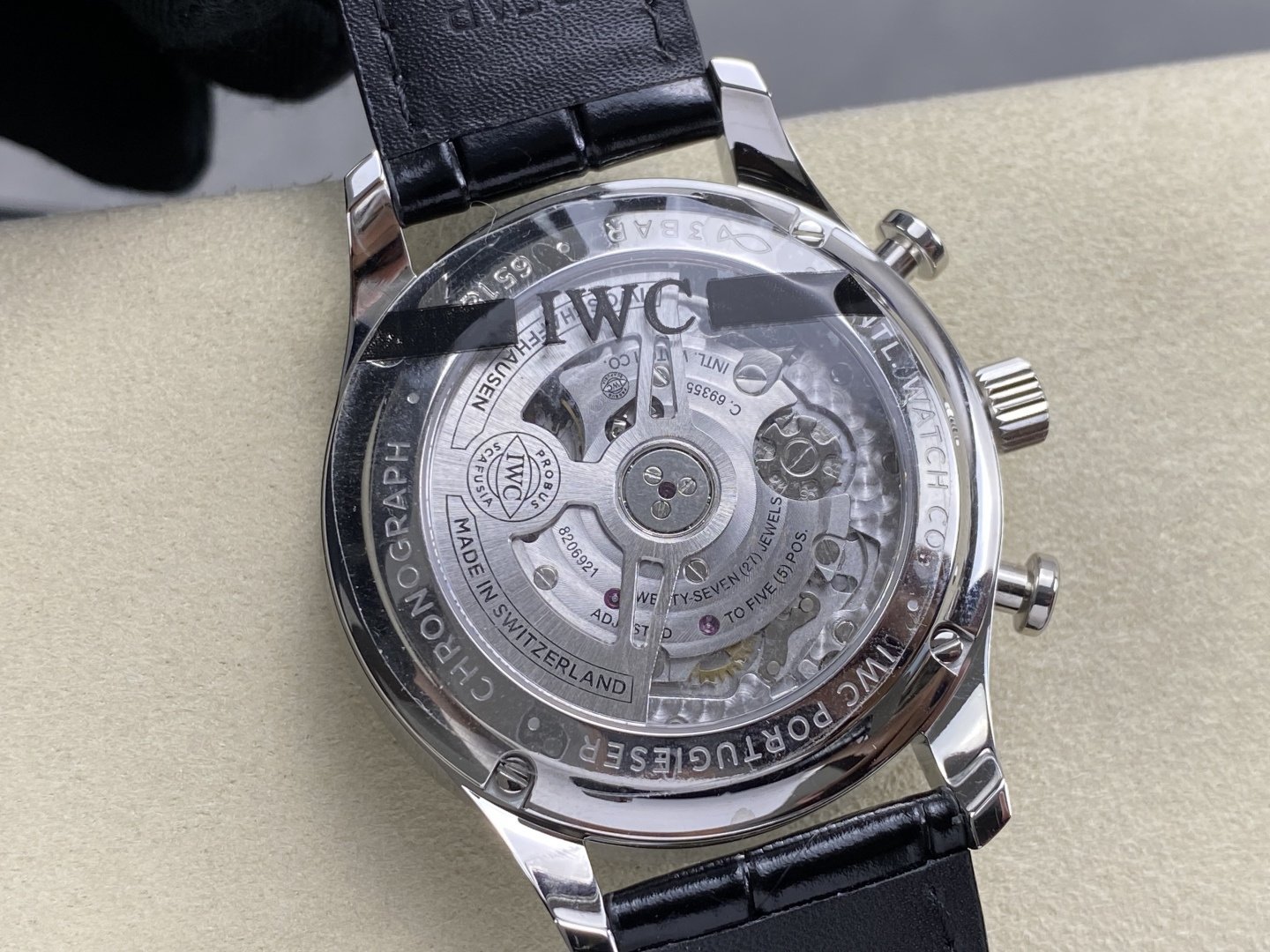 IWC Portugieser Chronograph IW371604 Silver Dial Black Leather Strap Super Clone APSF 41mm - 图片 8