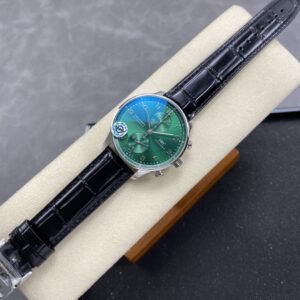 IWC Portugieser IW371615 Chronograph Green Dial Leather Strap Super Clone APSF 41mm