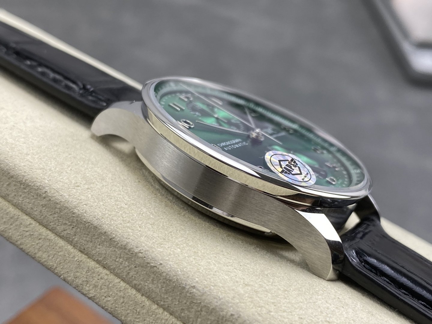 IWC Portugieser IW371615 Chronograph Green Dial Leather Strap Super Clone APSF 41mm - 图片 5