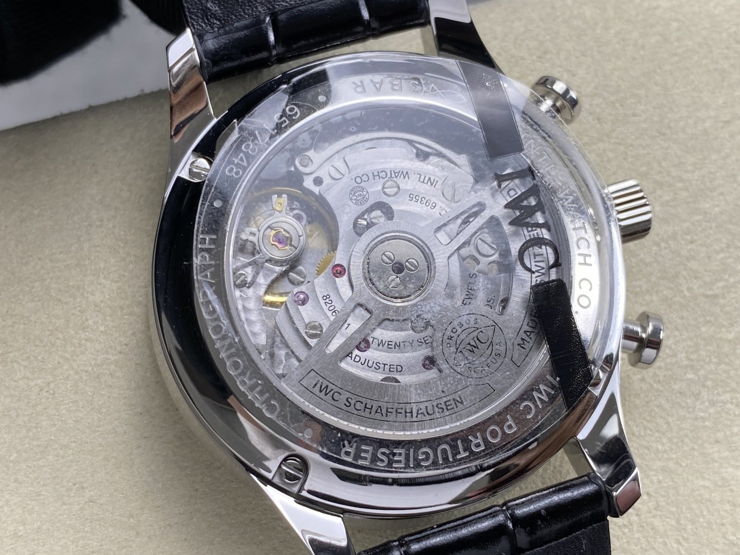 IWC Portugieser IW371615 Chronograph Green Dial Leather Strap Super Clone APSF 41mm - 图片 8