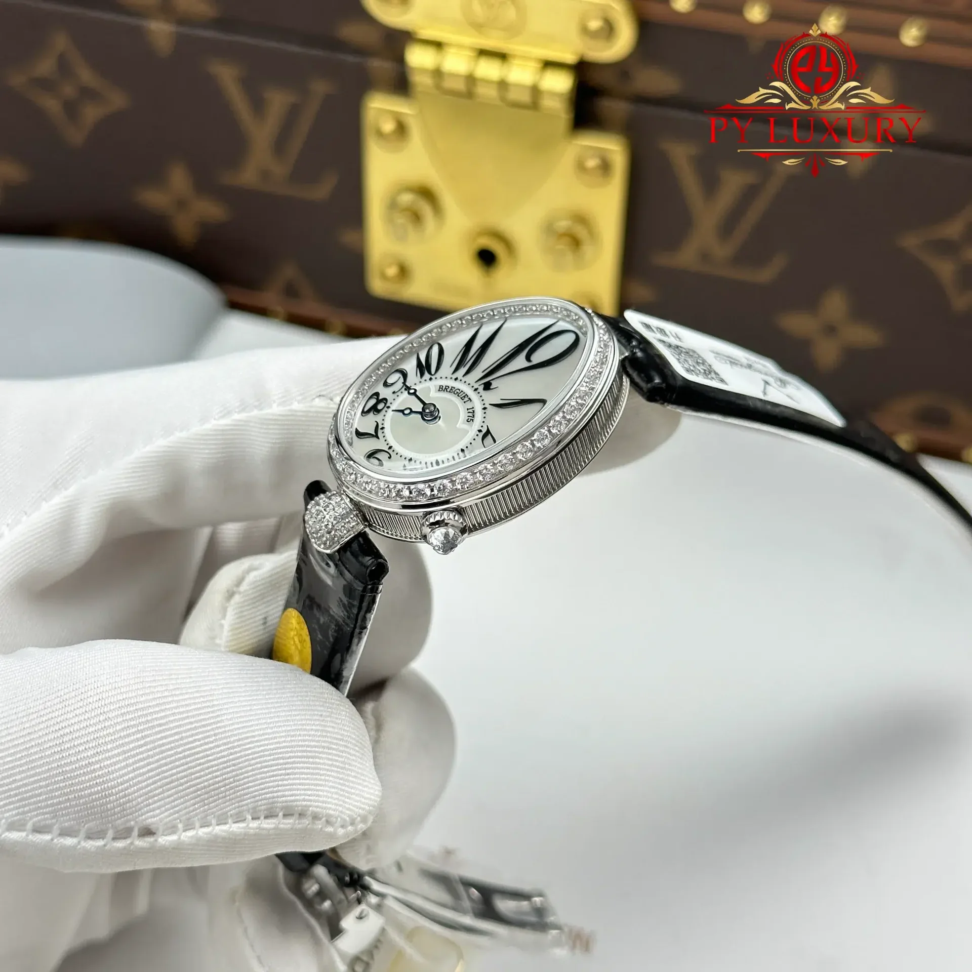 Breguet Reine de Naples 8918BB Mother of Pearl Dial Diamond Bezel Leather Strap 1:1 Best Replica 36mm - 图片 3