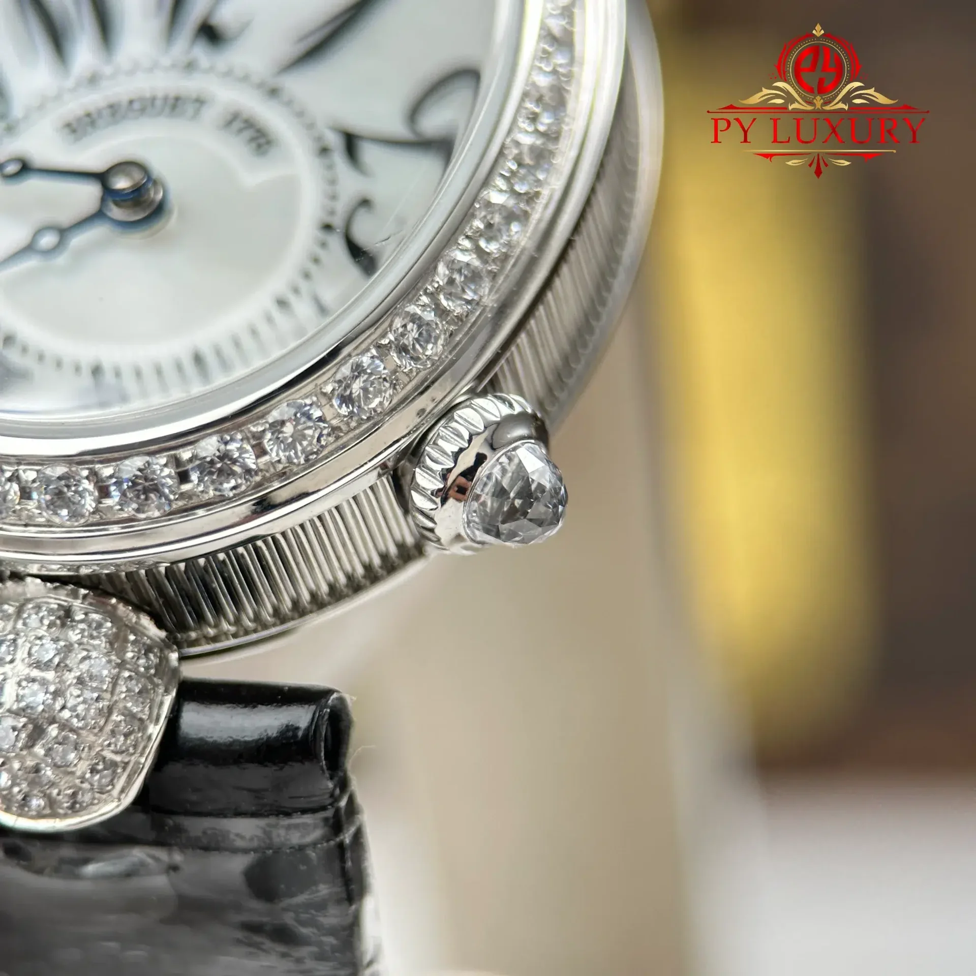 Breguet Reine de Naples 8918BB Mother of Pearl Dial Diamond Bezel Leather Strap 1:1 Best Replica 36mm - 图片 8