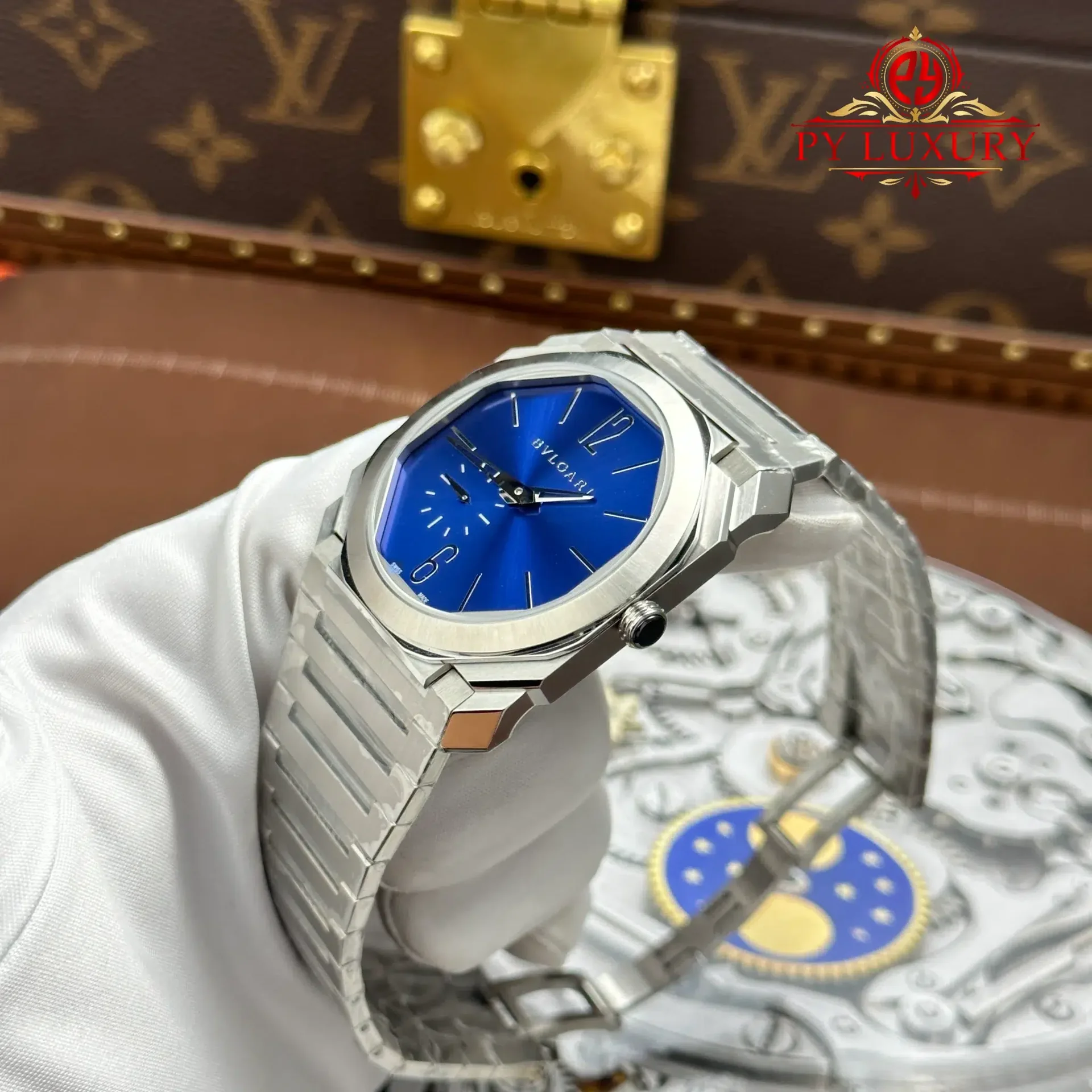 Bvlgari Octo Finissimo Extra Thin 103431 Steel Blue Dial Best Replica BVF 40mm - 图片 3