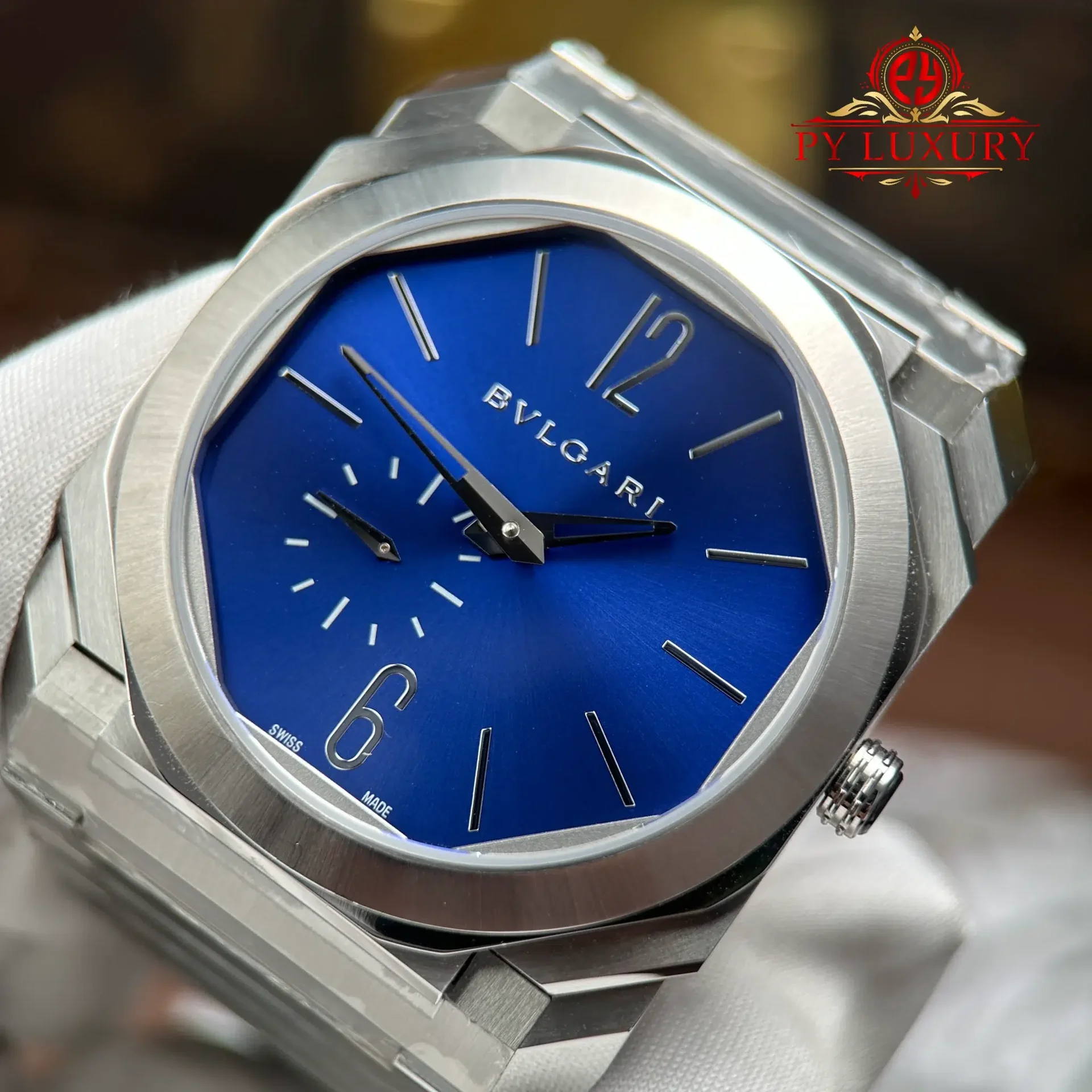 Bvlgari Octo Finissimo Extra Thin 103431 Steel Blue Dial Best Replica BVF 40mm - 图片 5