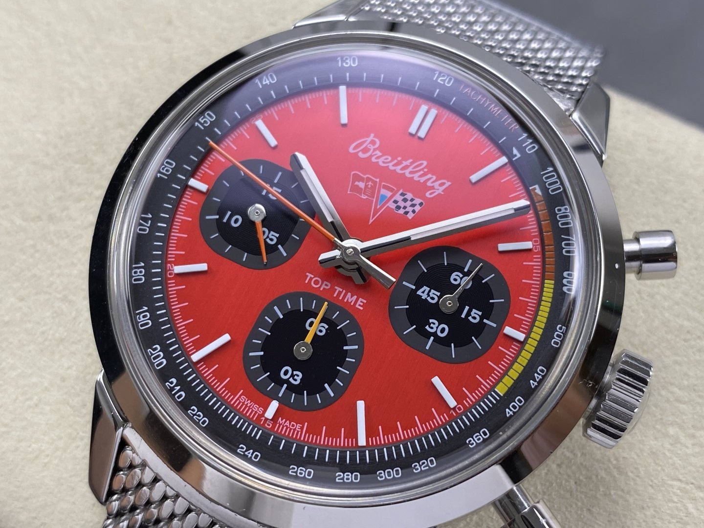 Breitling Top Time B01 Chevrolet Corvette AB01761A1K1A1 Red Dial Metal Bracelet Best Replica BLS 41mm - 图片 4