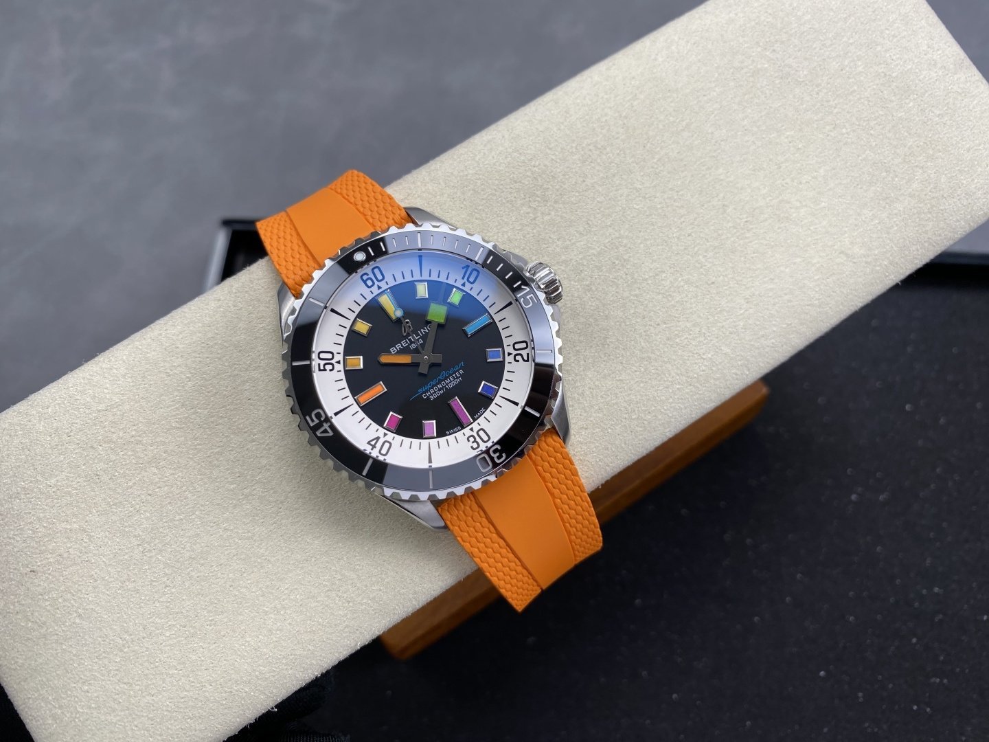 Breitling Superocean A17375211B2S4 Rainbow Orange Rubber Strap Best Replica BLS 42mm