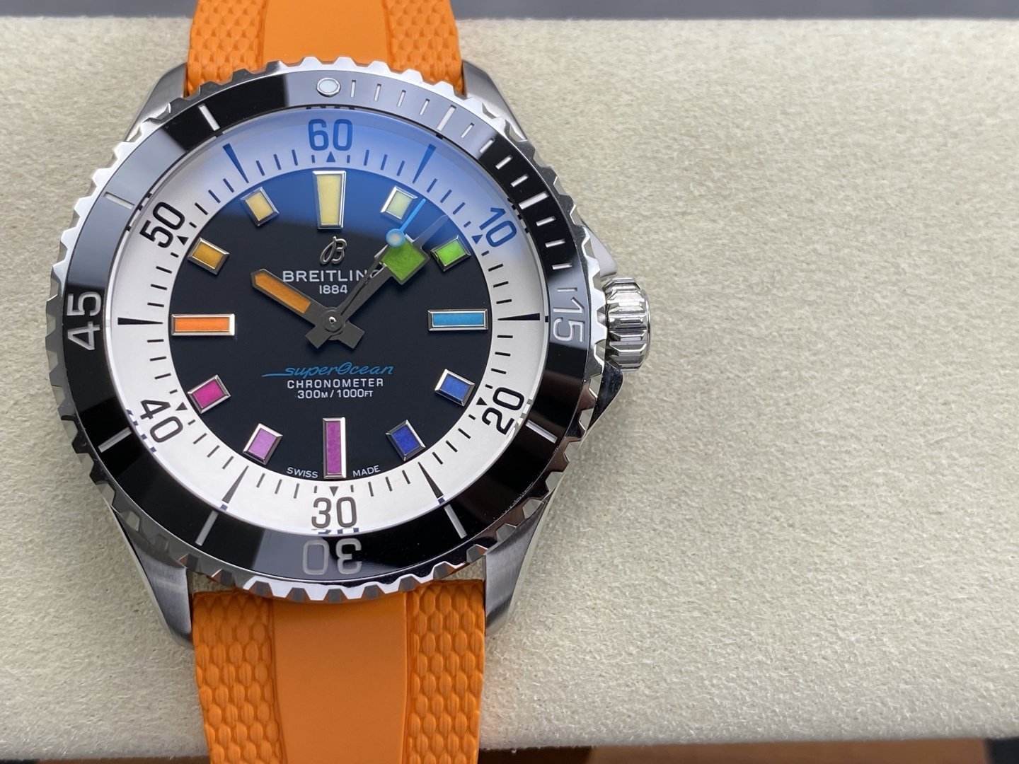 Breitling Superocean A17375211B2S4 Rainbow Orange Rubber Strap Best Replica BLS 42mm - 图片 5