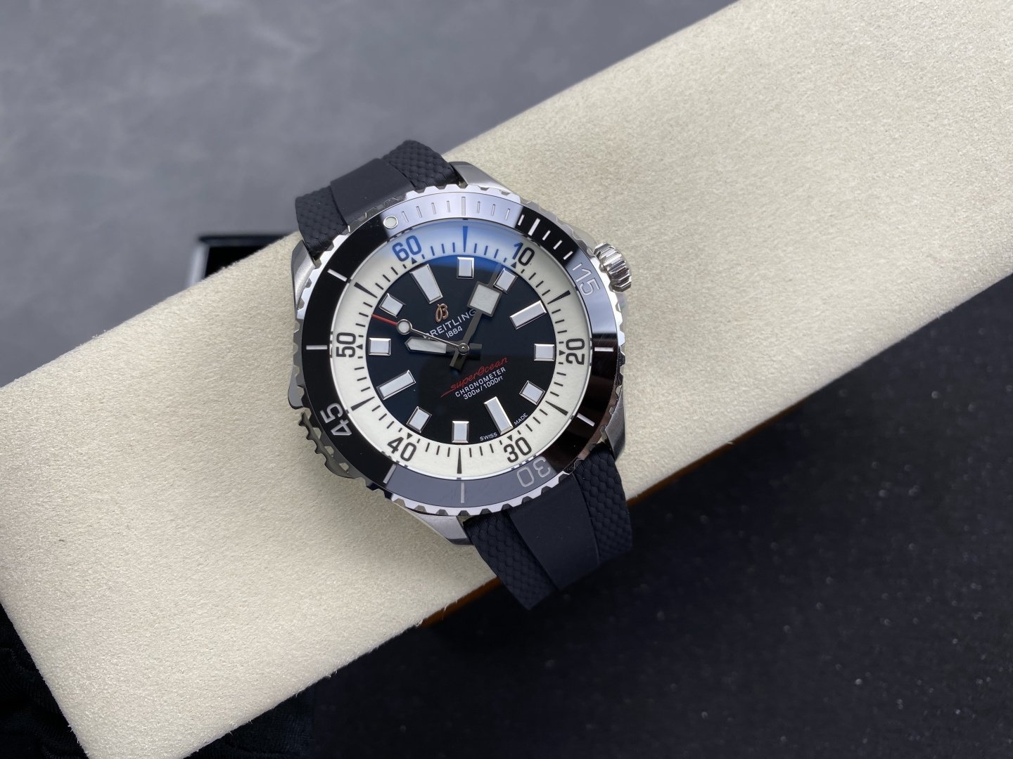 Breitling Superocean A17378211B1S1 Black Dial Rubber Strap 1:1 Best Replica 46mm
