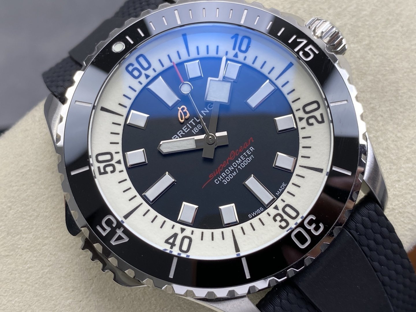 Breitling Superocean A17378211B1S1 Black Dial Rubber Strap 1:1 Best Replica 46mm - 图片 3