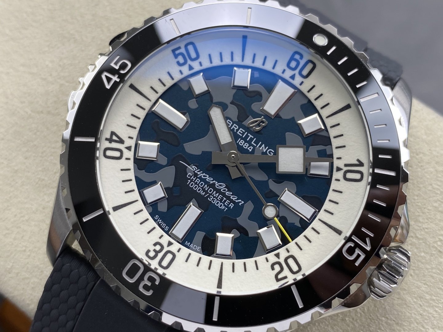 Breitling Superocean Super Diver E10379351B1S1 Camo Blue Dial Rubber Strap 1:1 Best Replica 46mm - 图片 4