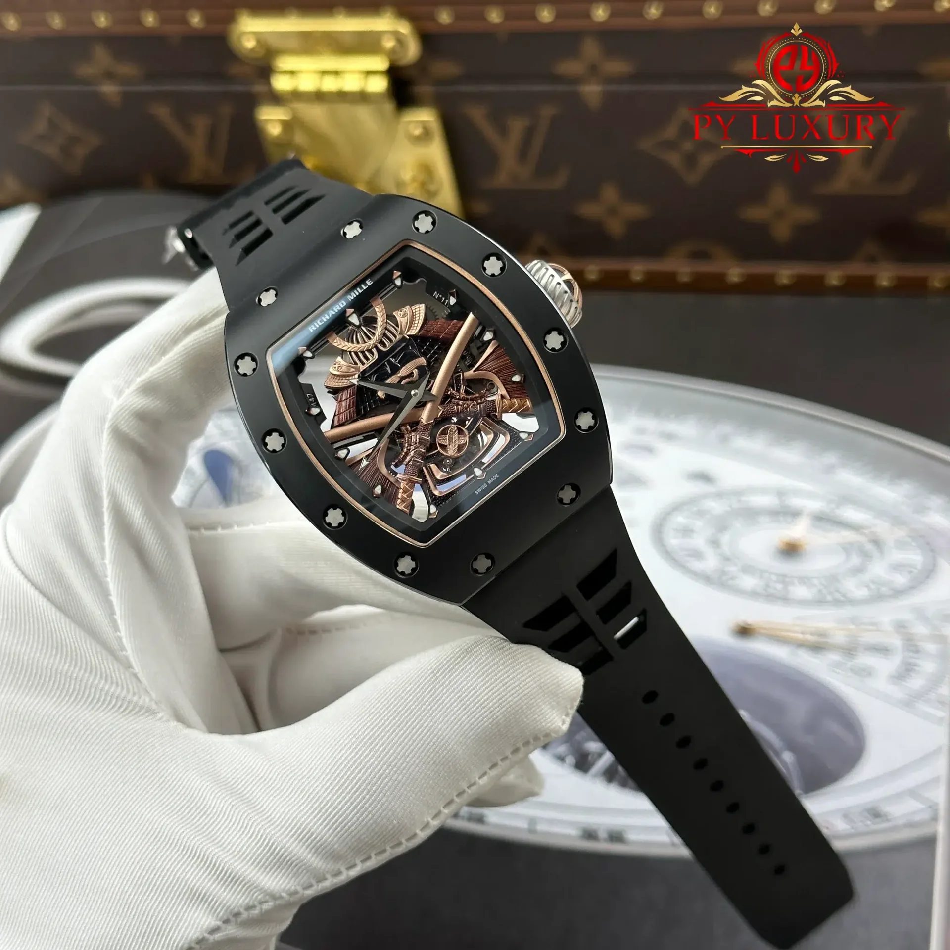 Richard Mille RM47 Samurai Tourbillon Rose Gold Black Ceramic Best Replica 42.7mm - 图片 2