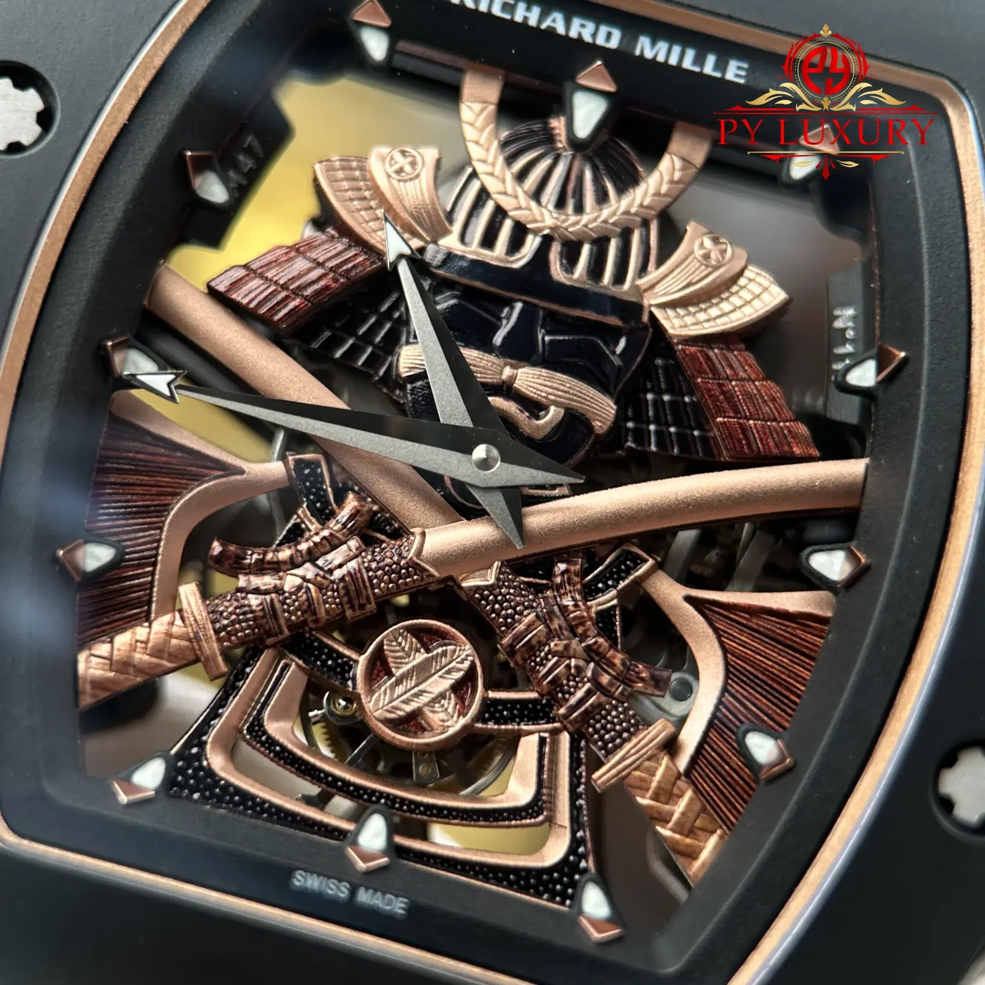 Richard Mille RM47 Samurai Tourbillon Rose Gold Black Ceramic Best Replica 42.7mm - 图片 7
