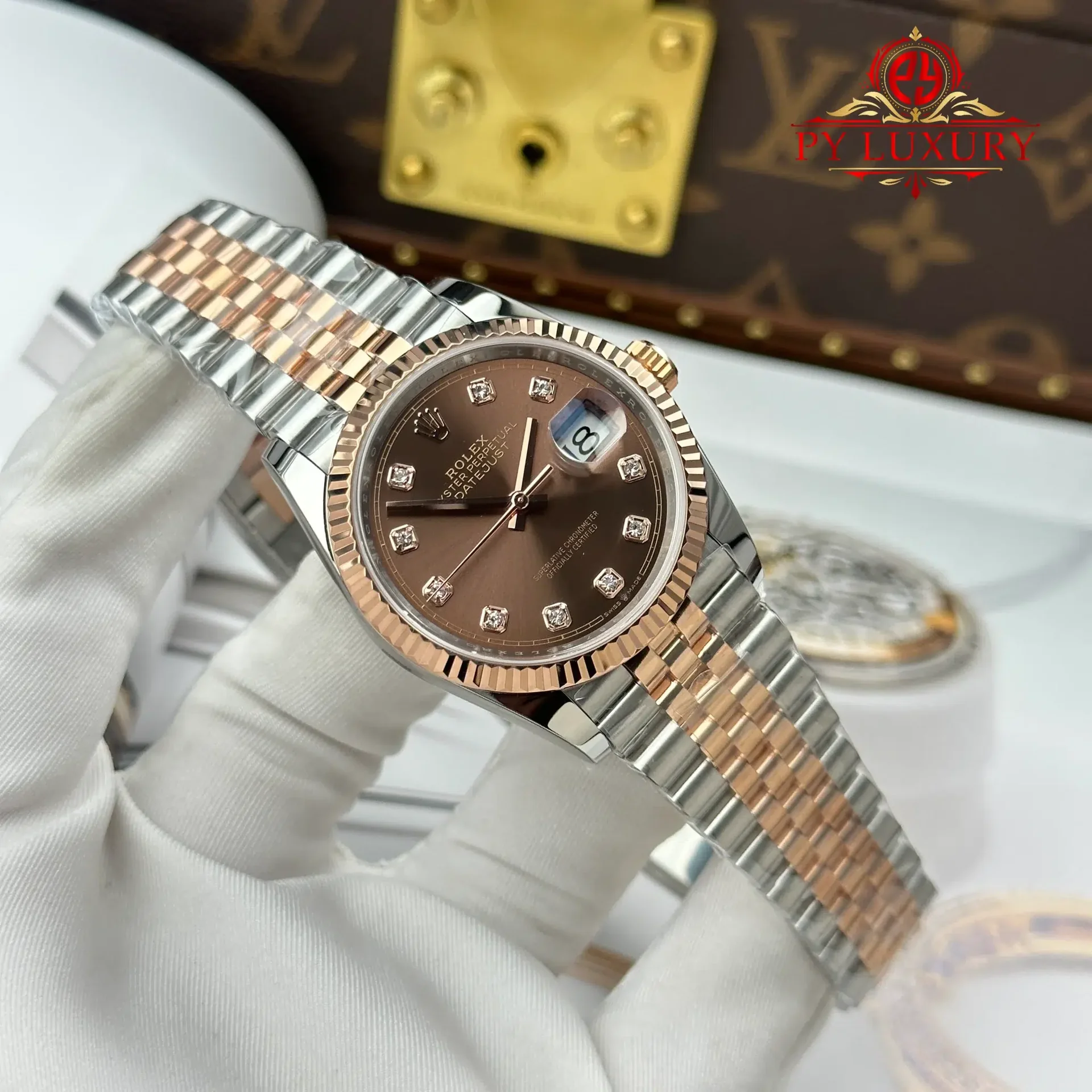Rolex Datejust 126231 Steel & Rose Gold Chocolate Diamond Dial Jubilee Bracelet Best Replica 36mm - 图片 2