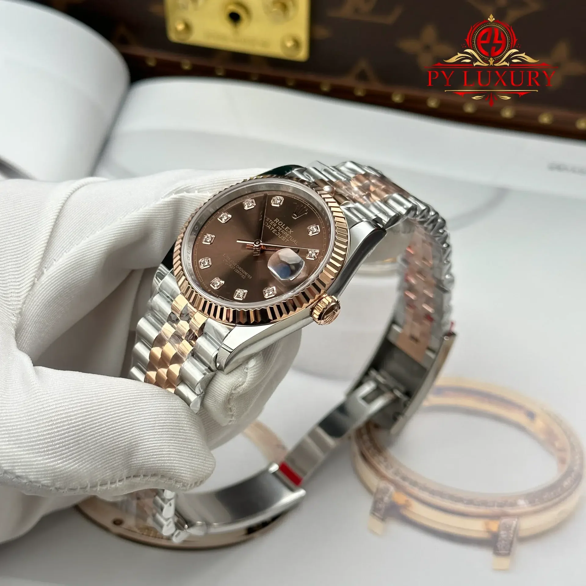 Rolex Datejust 126231 Steel & Rose Gold Chocolate Diamond Dial Jubilee Bracelet Best Replica 36mm - 图片 3