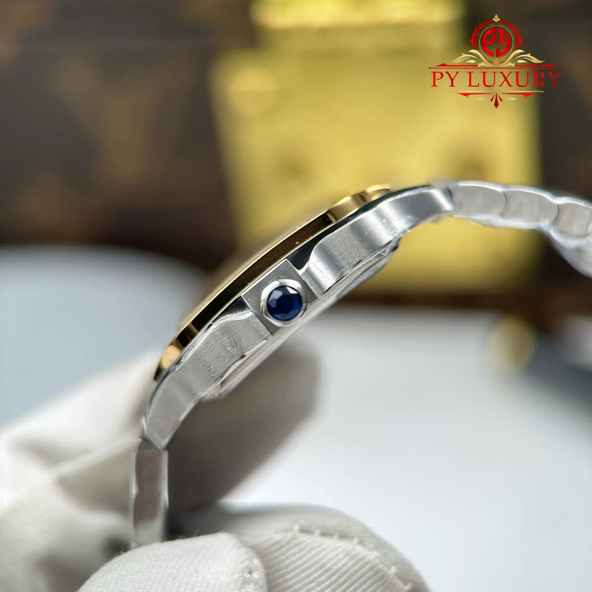 Cartier Santos W2SA0033 Two Tone Yellow Gold Mini Model Silver Dial Quartz Best Replica 27mm - 图片 8