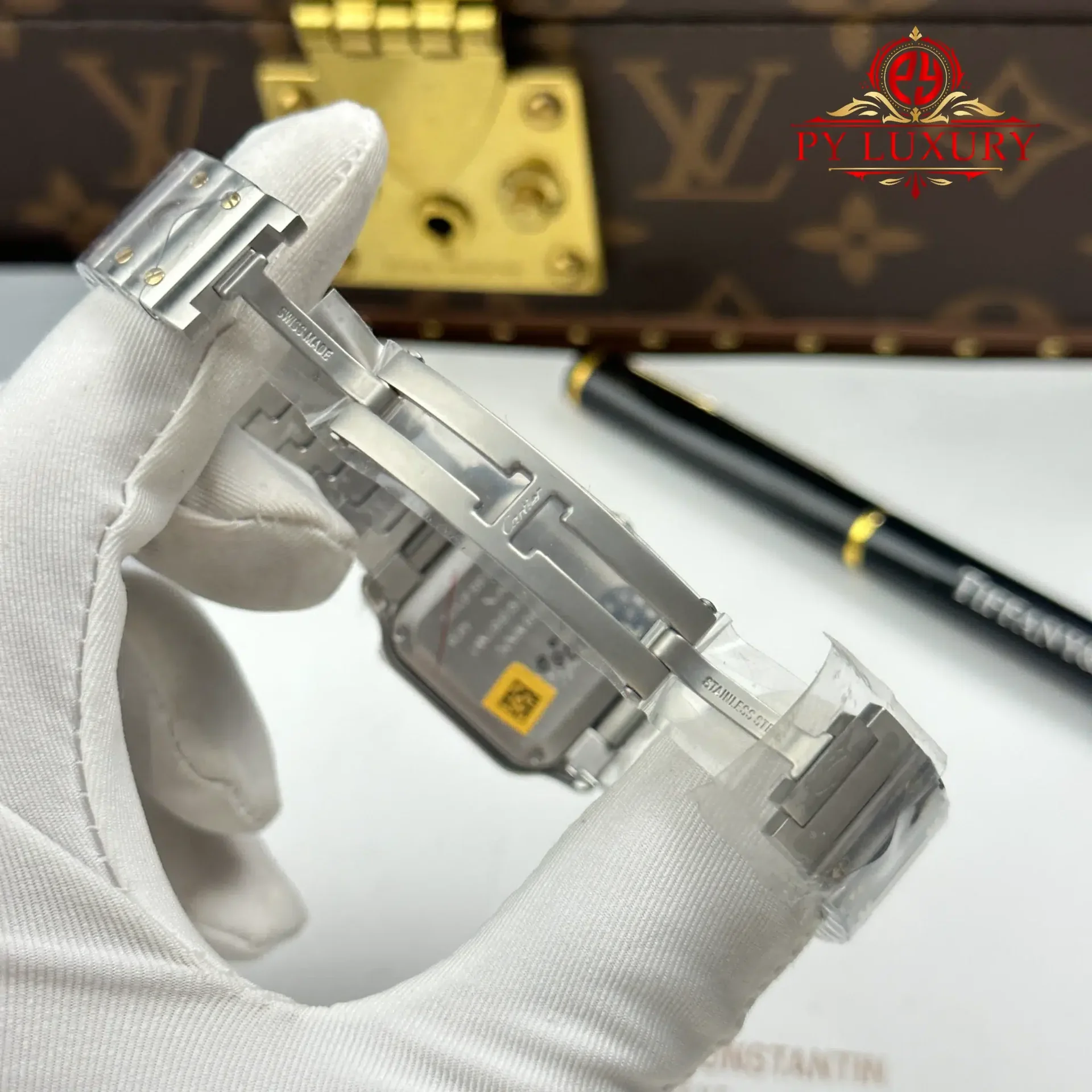 Cartier Santos W2SA0033 Two Tone Yellow Gold Mini Model Silver Dial Quartz Best Replica 27mm - 图片 10