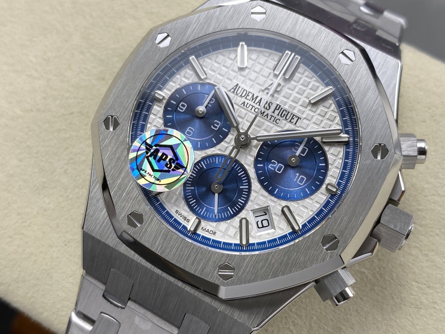 Audemars Piguet Royal Oak Chronograph 26315ST White Blue Dial 1:1 Best Replica APSF 38mm - 图片 4
