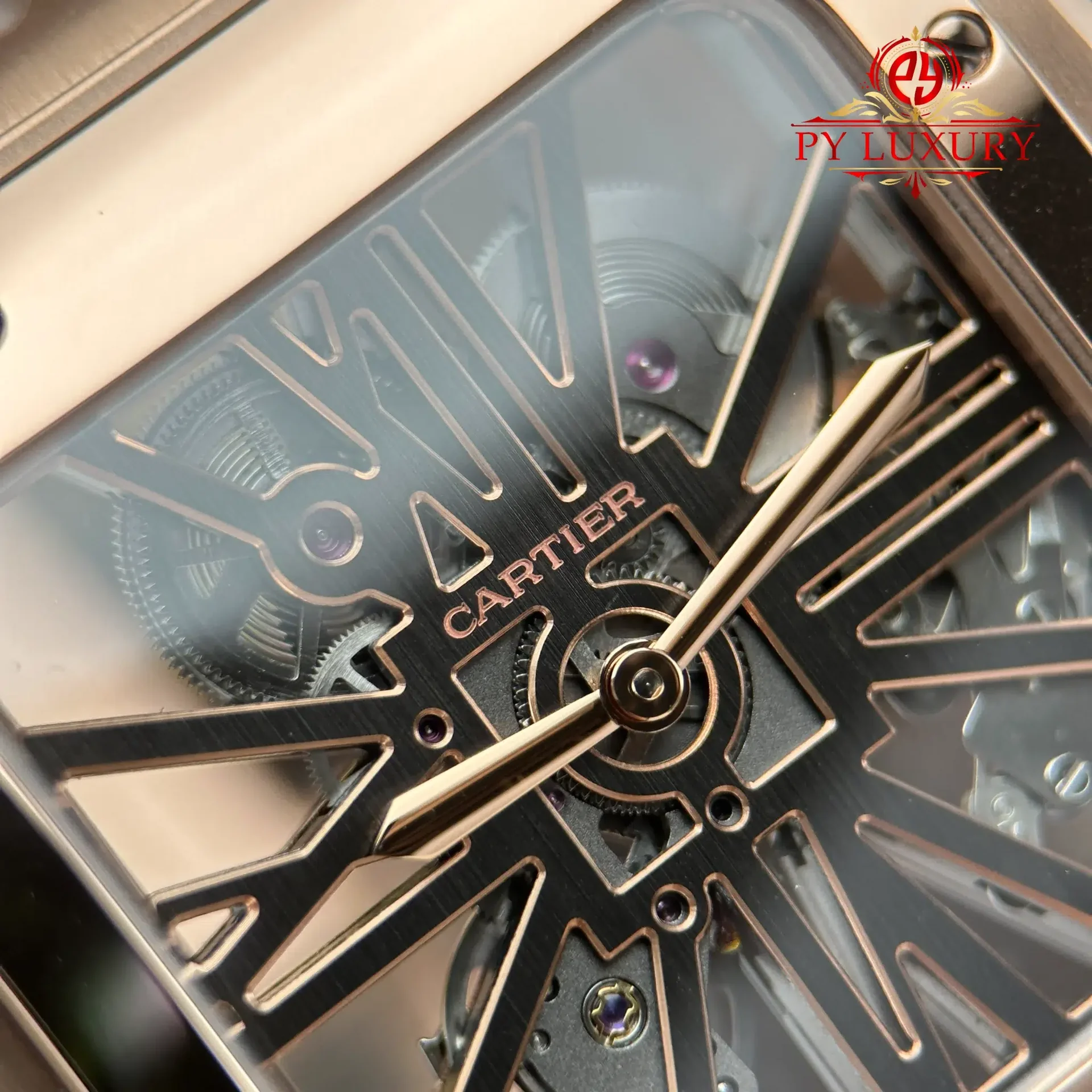 Cartier Santos Skeleton WHSA0016 Large Model Rose Gold Super Clone 39.8mm - 图片 7