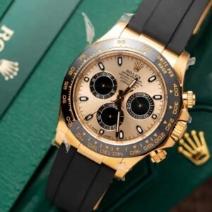 Rolex Daytona 116518 Yellow Gold Champagne Dial Oysterflex Replica 40mm