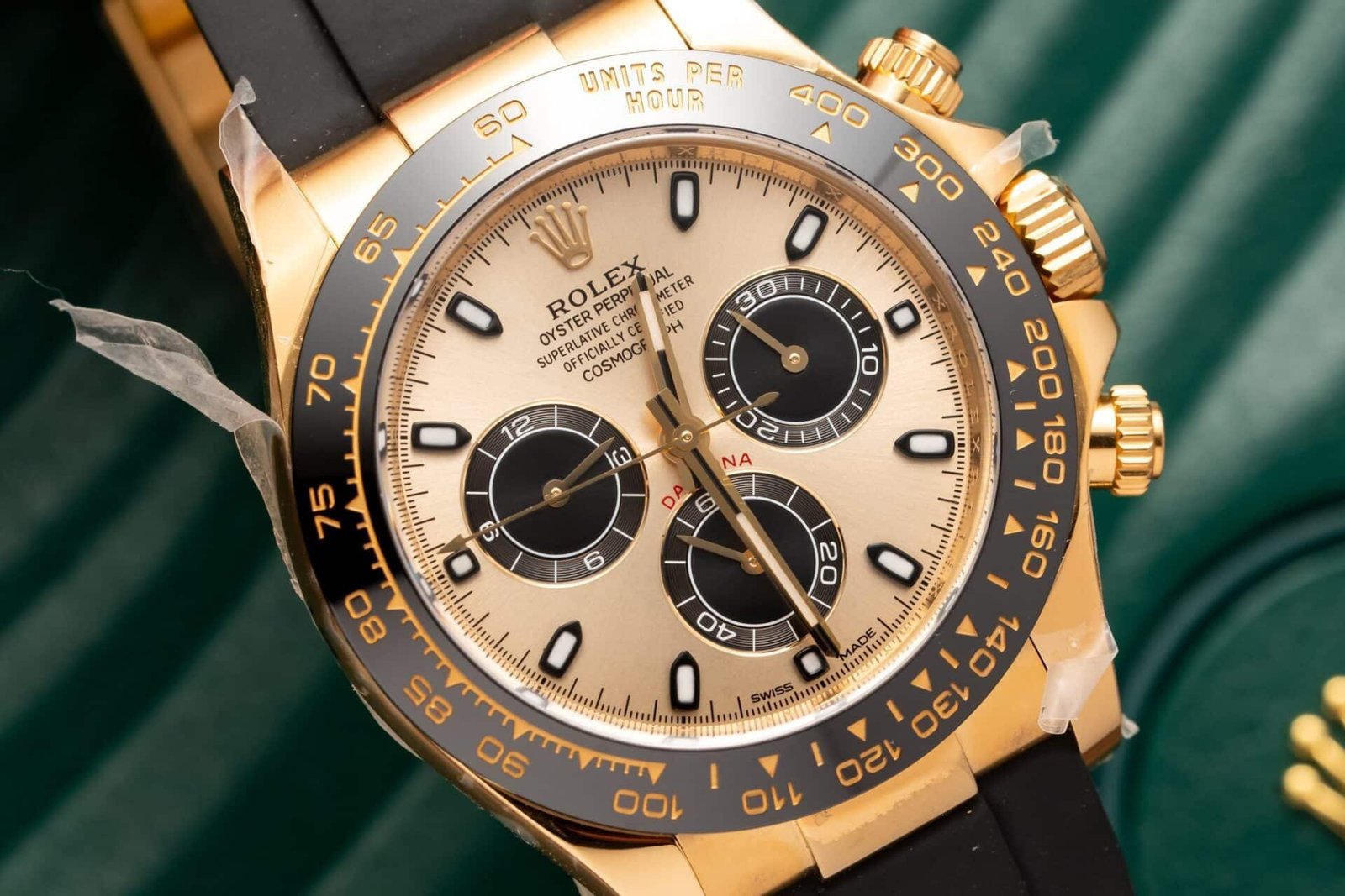 Rolex Daytona 116518 Yellow Gold Champagne Dial Oysterflex Replica 40mm - 图片 2