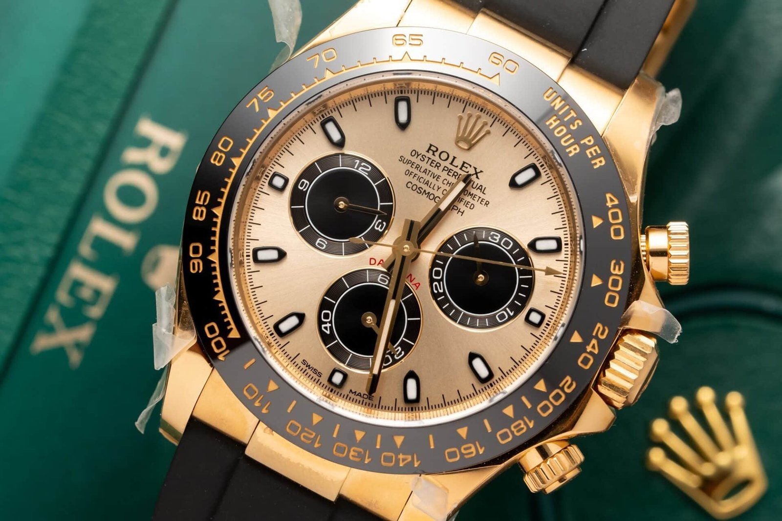 Rolex Daytona 116518 Yellow Gold Champagne Dial Oysterflex Replica 40mm - 图片 3