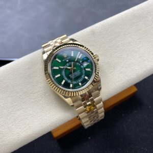 Rolex Sky-Dweller 336938-0008 Yellow Gold Green Dial Jubilee Bracelet Best Replica 42mm