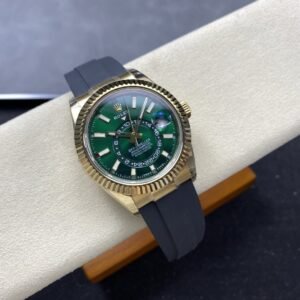 Rolex Sky-Dweller 336238-0004 Yellow Gold Green Dial Oysterflex Bracelet Best Replica 42mm