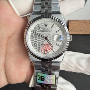Rolex Land-Dweller 127334-0001 White Honeycomb-motif Dial Jubilee Bracelet Best Replica BPF 40mm
