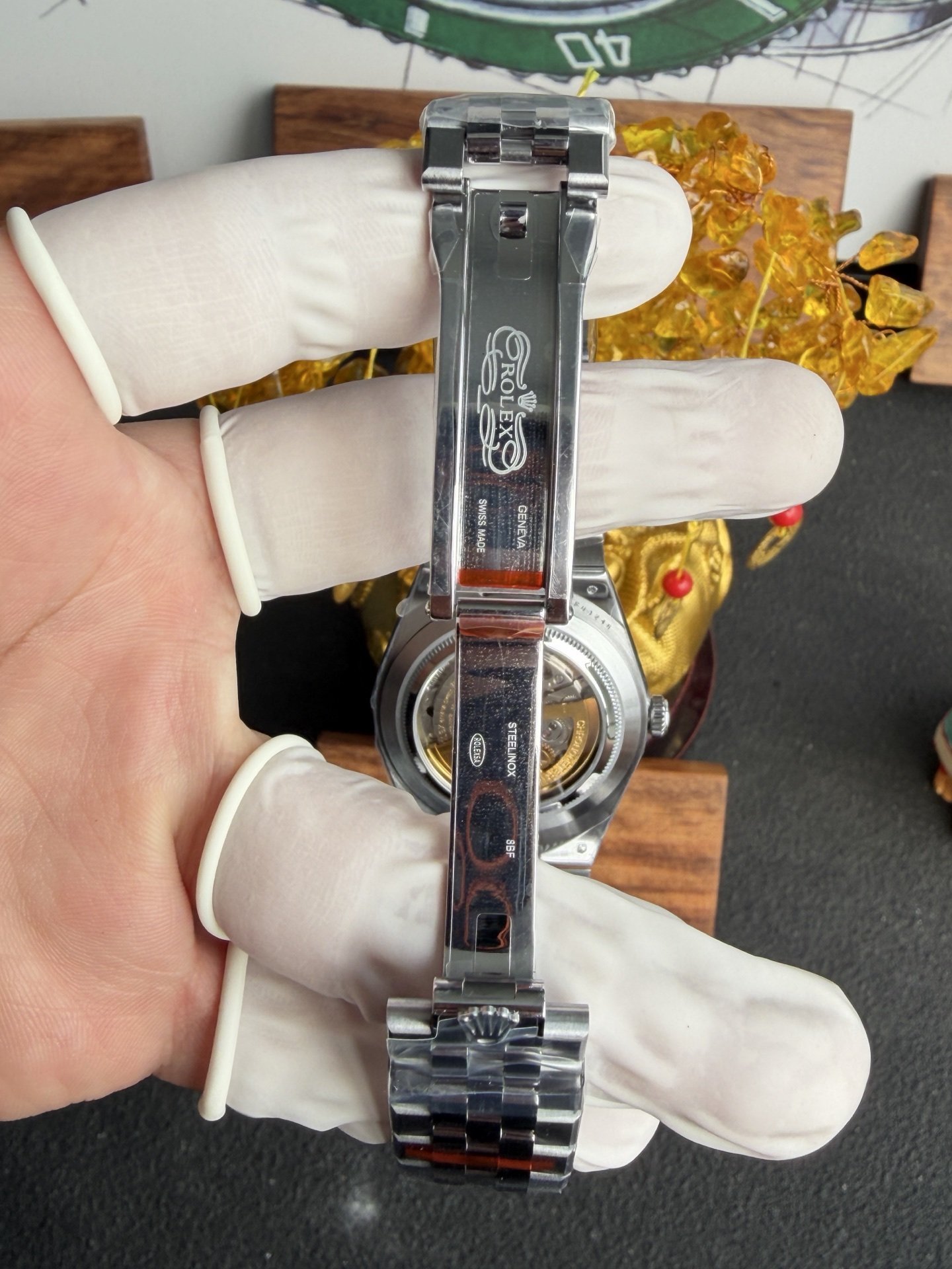 Rolex Land-Dweller 127386TBR-0001 Ice-blue Honeycomb-motif Diamond-set Dial Best Replica BPF 40mm - 图片 9