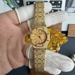 Audemars Piguet Royal Oak Mini Frosted Yellow Gold 67630BA Lady Quartz Best Replica 23mm