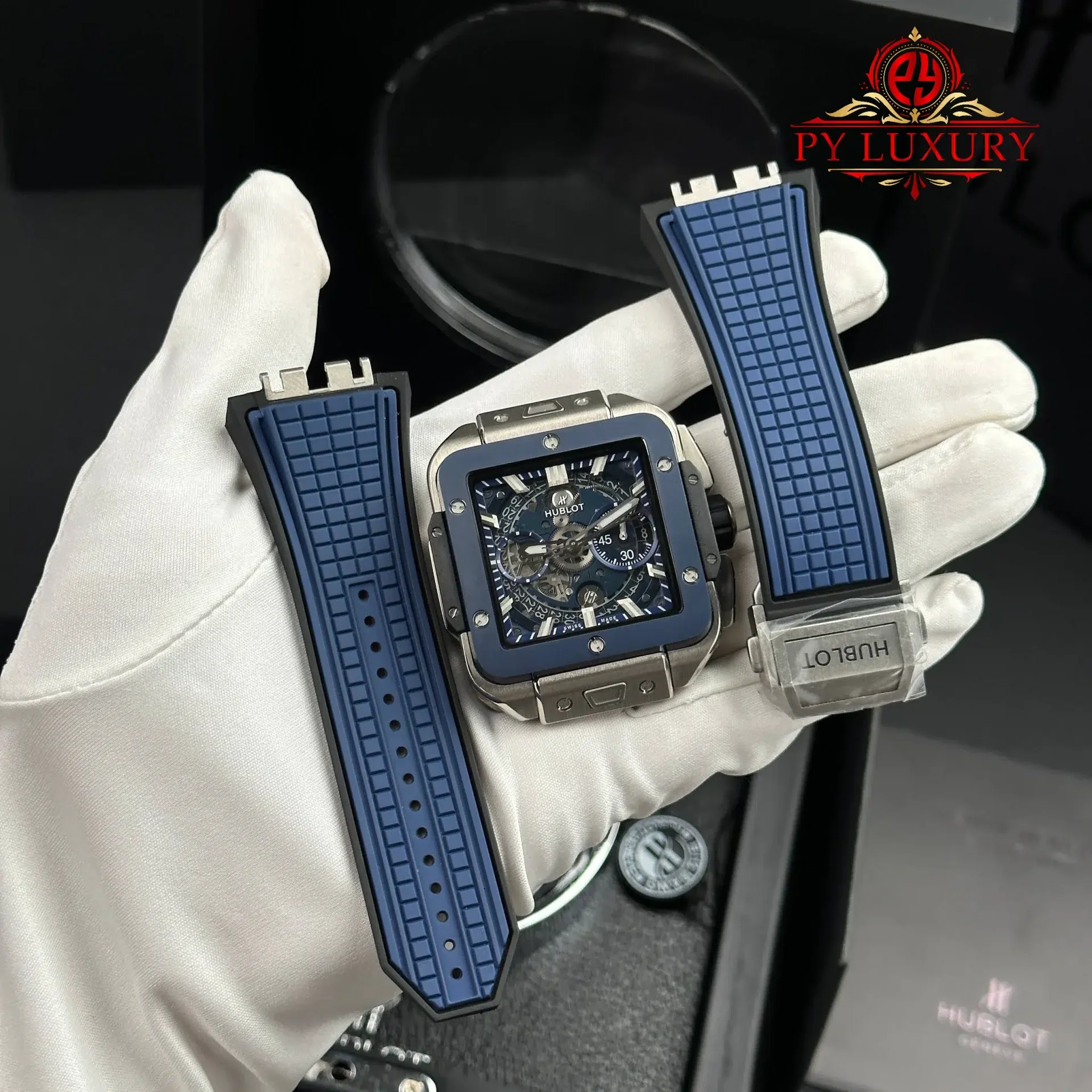 Hublot Square Bang Unico Titanium Ceramic Blue Best Replica BBF 42mm - 图片 2