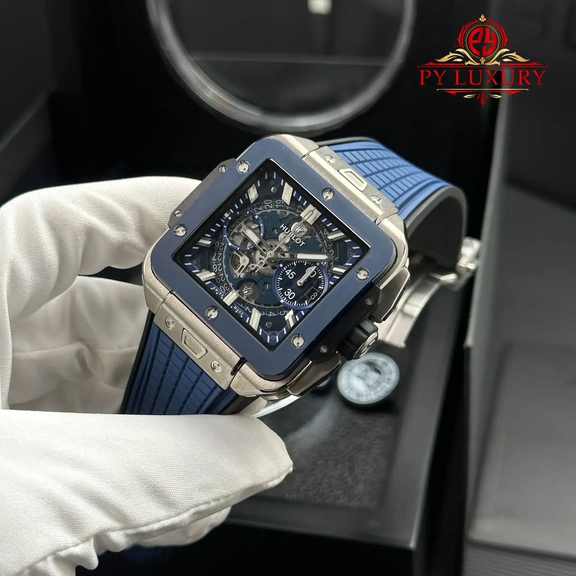 Hublot Square Bang Unico Titanium Ceramic Blue Best Replica BBF 42mm - 图片 3