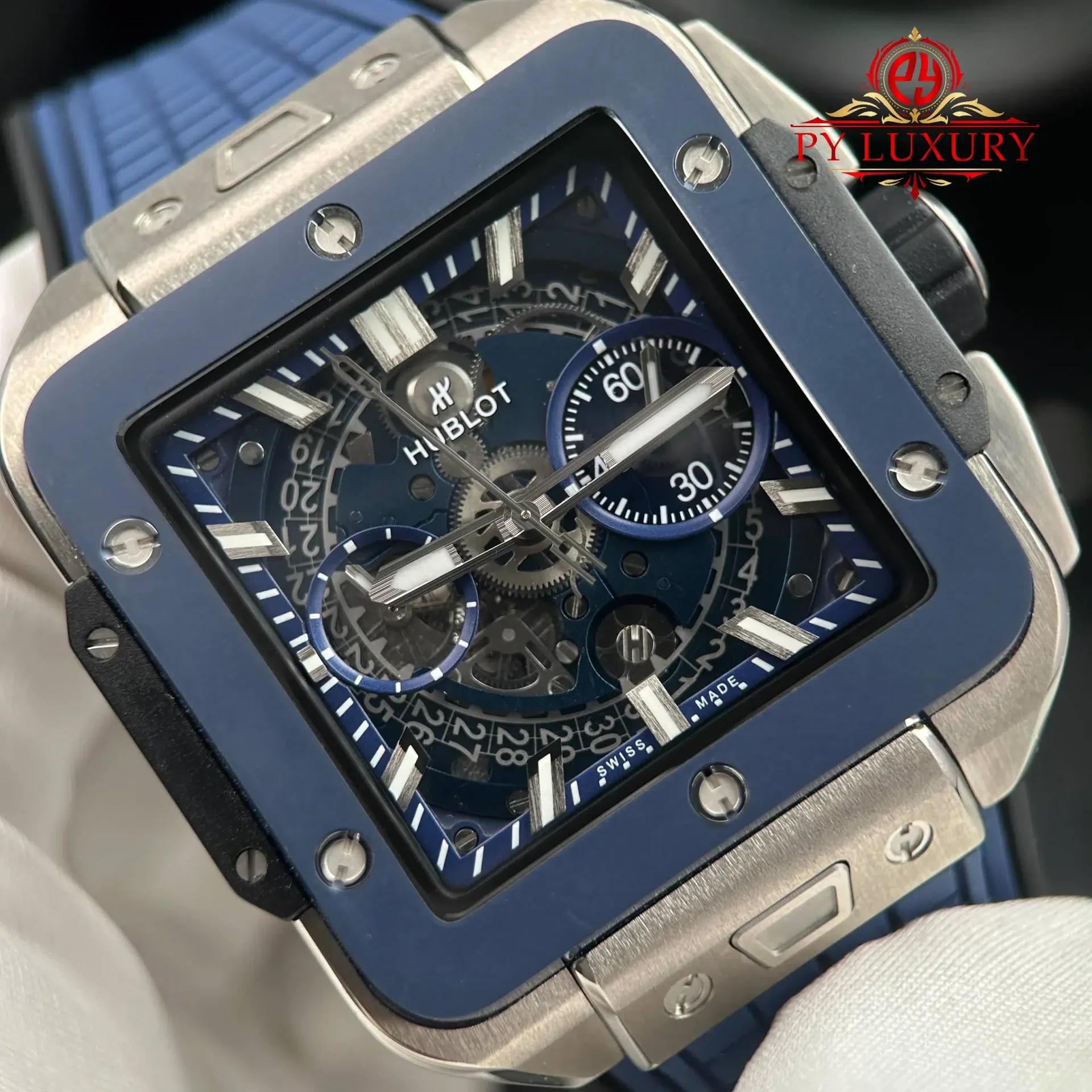 Hublot Square Bang Unico Titanium Ceramic Blue Best Replica BBF 42mm - 图片 4