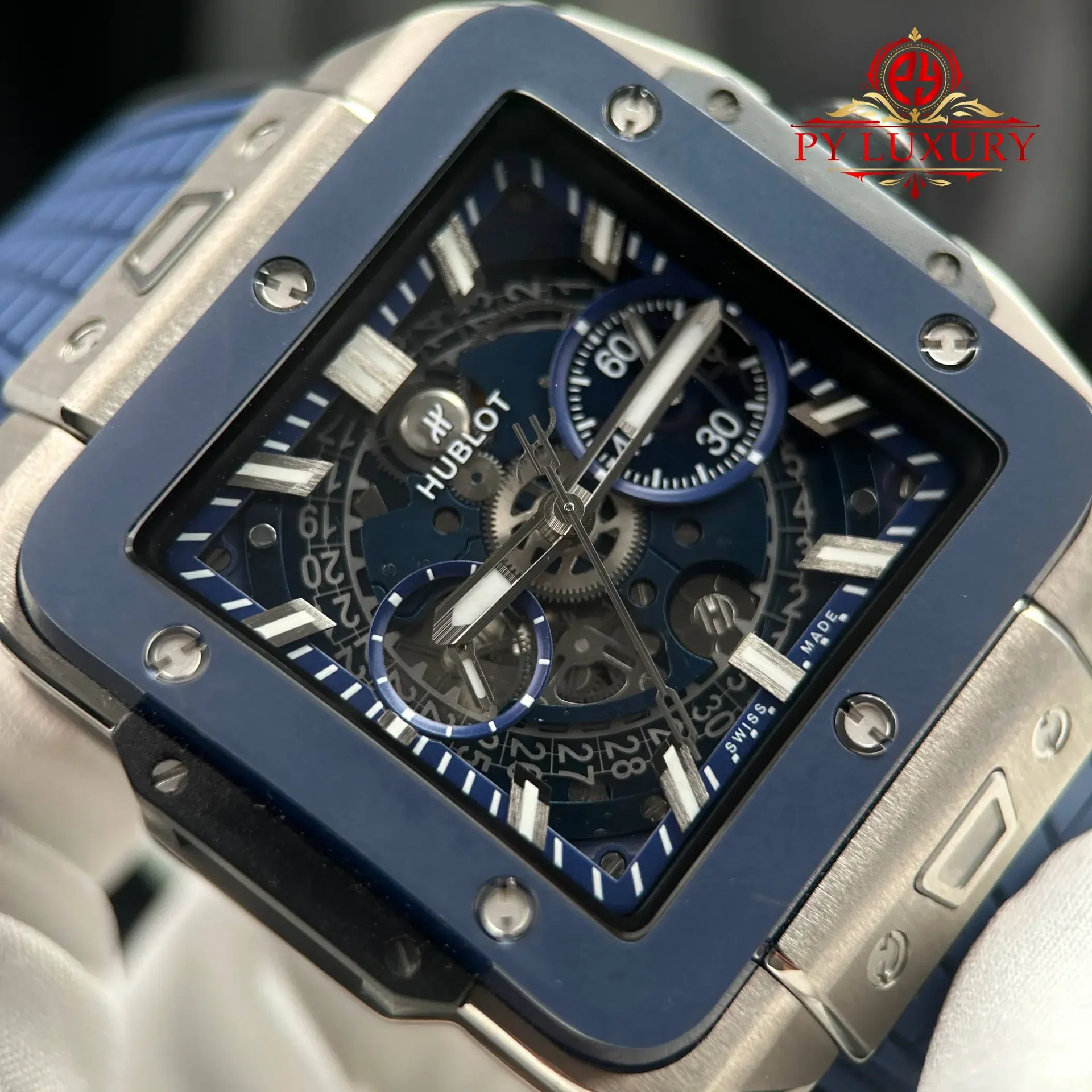 Hublot Square Bang Unico Titanium Ceramic Blue Best Replica BBF 42mm - 图片 5