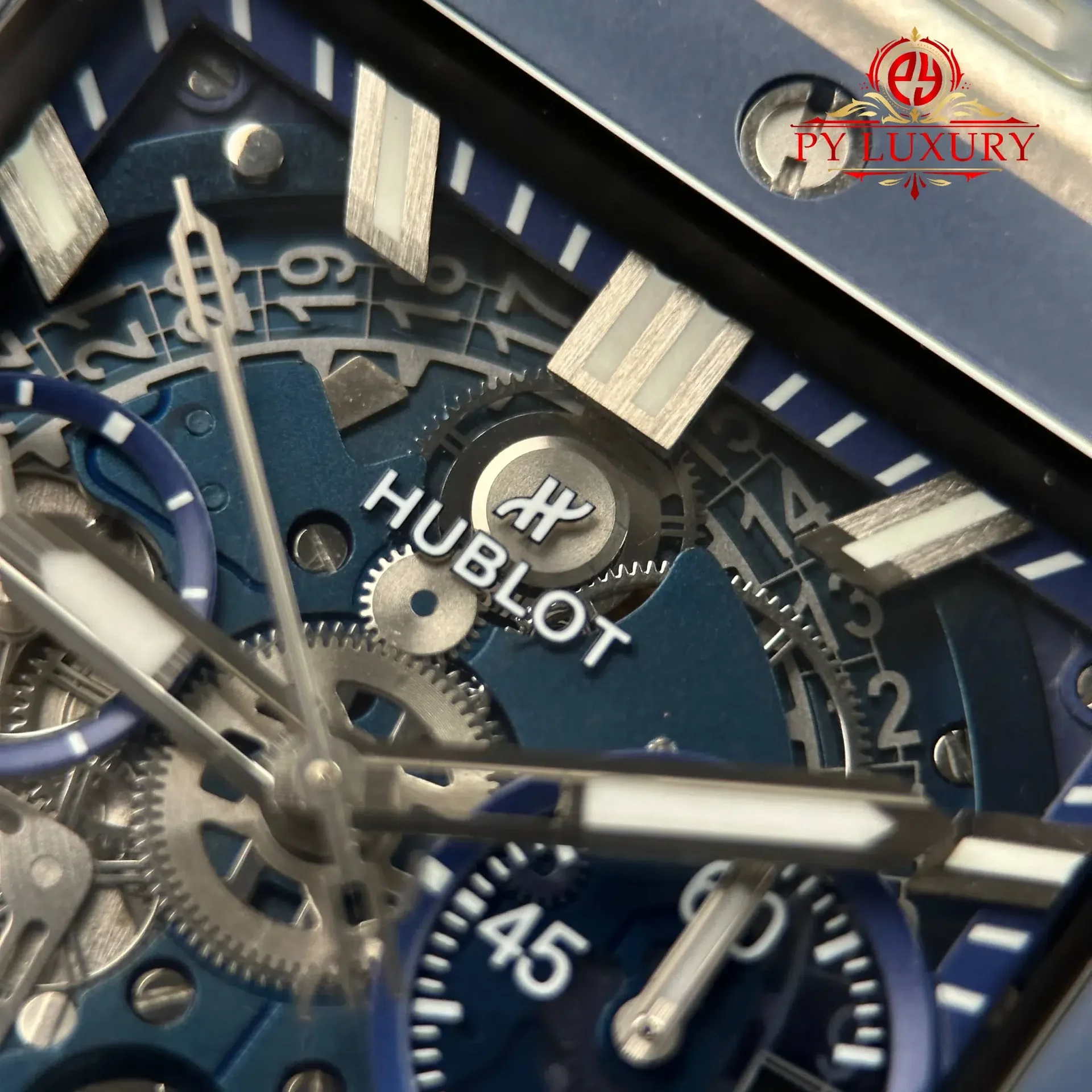 Hublot Square Bang Unico Titanium Ceramic Blue Best Replica BBF 42mm - 图片 6