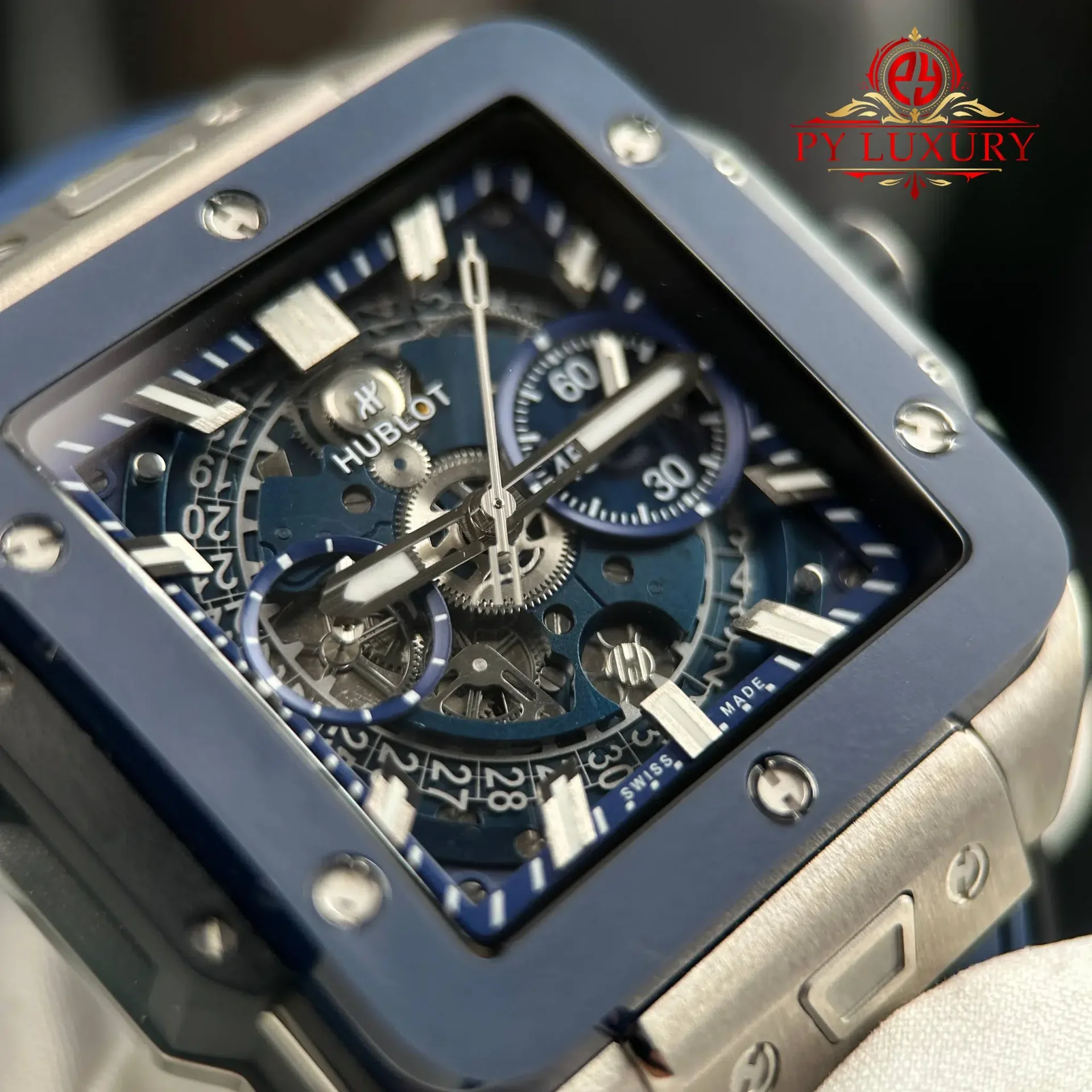 Hublot Square Bang Unico Titanium Ceramic Blue Best Replica BBF 42mm - 图片 8