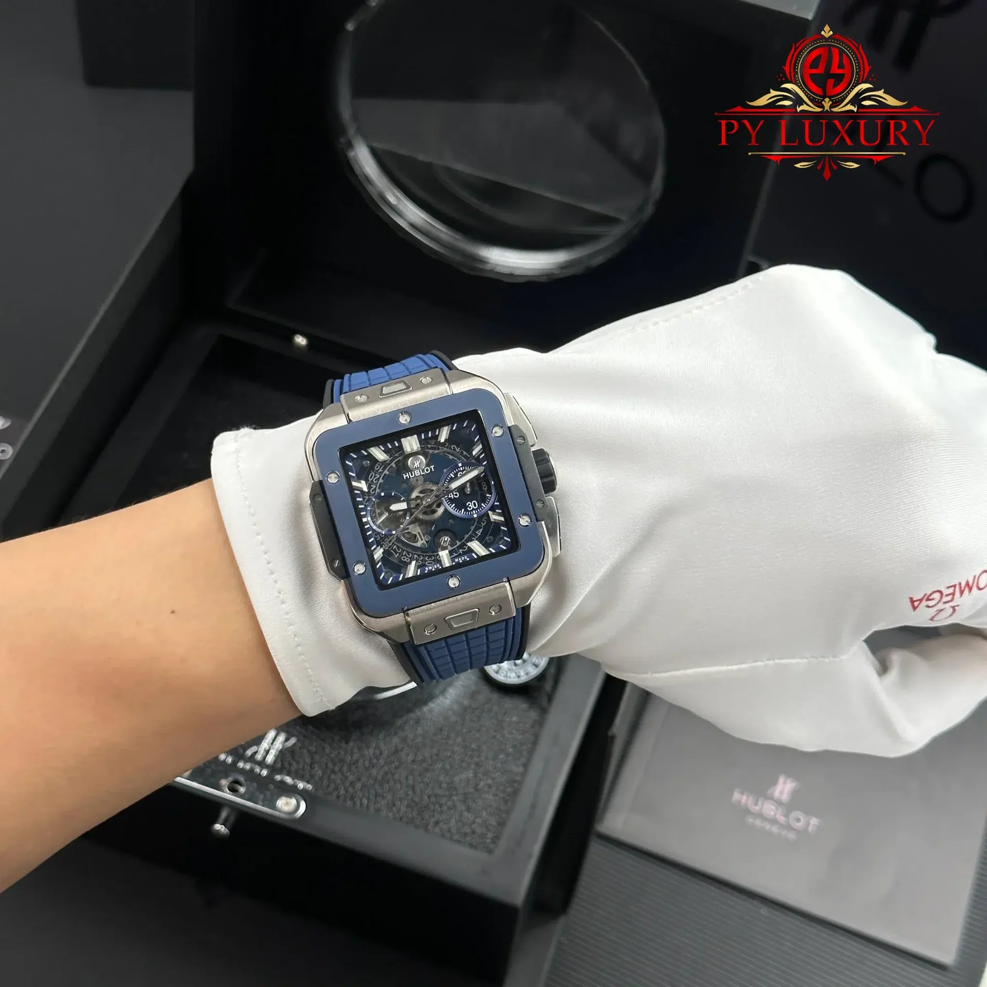 Hublot Square Bang Unico Titanium Ceramic Blue Best Replica BBF 42mm - 图片 12