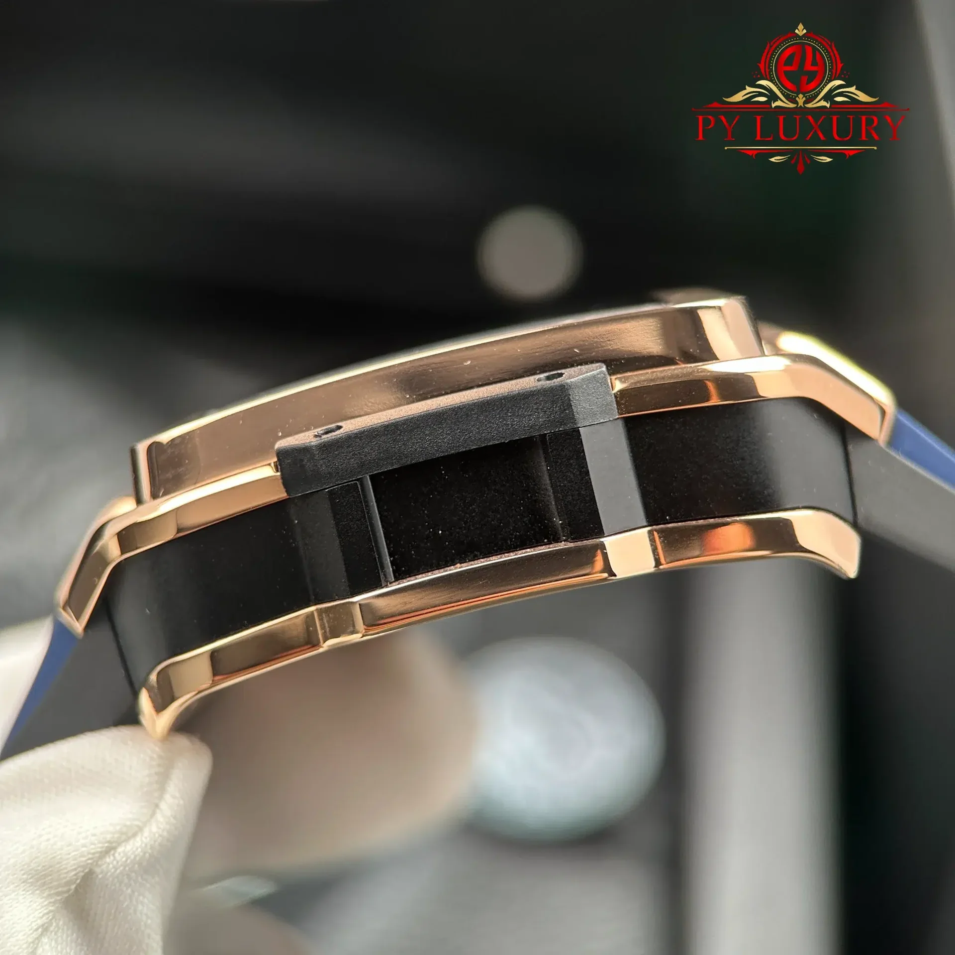 Hublot Square Bang Unico King Gold Blue Rubber Strap Best Replica BBF 42mm - 图片 8