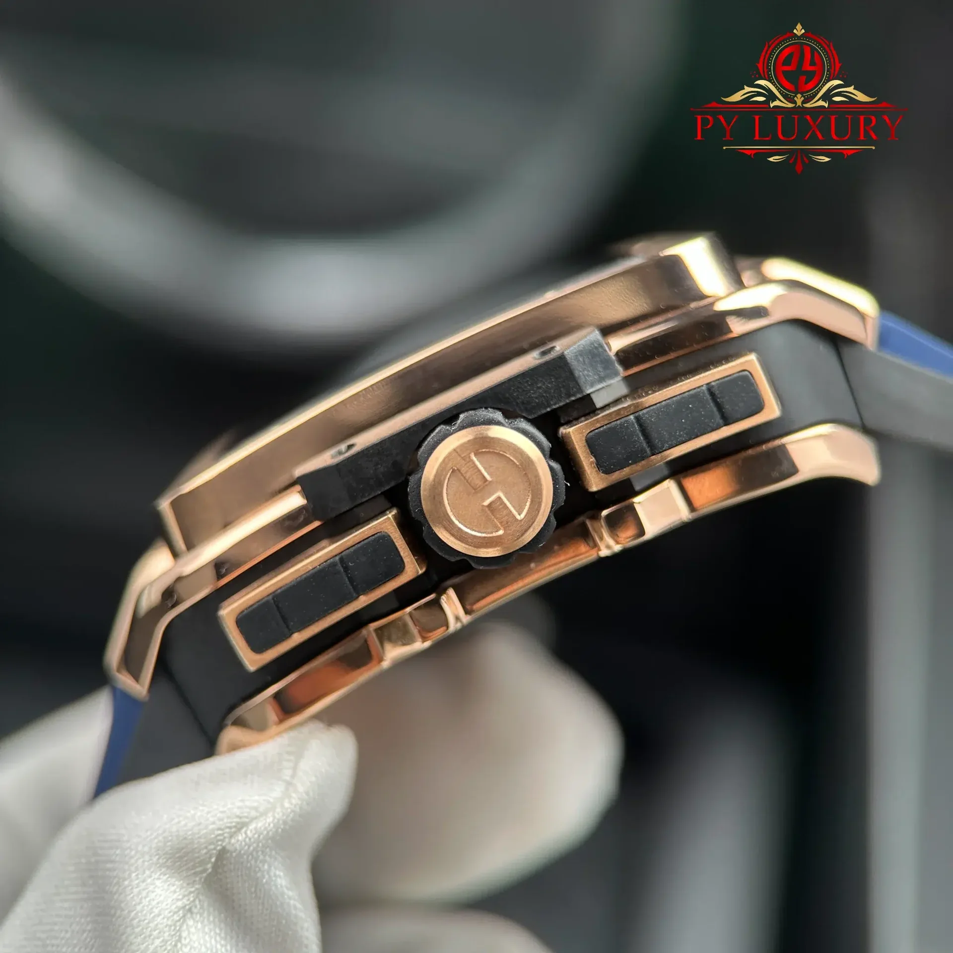 Hublot Square Bang Unico King Gold Blue Rubber Strap Best Replica BBF 42mm - 图片 9