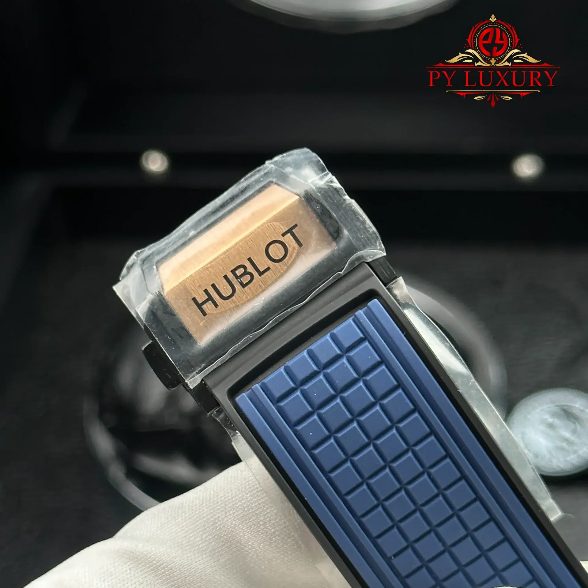 Hublot Square Bang Unico King Gold Blue Rubber Strap Best Replica BBF 42mm - 图片 11