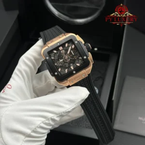 Hublot Square Bang Unico King Gold Ceramic Black Best Replica BBF 42mm
