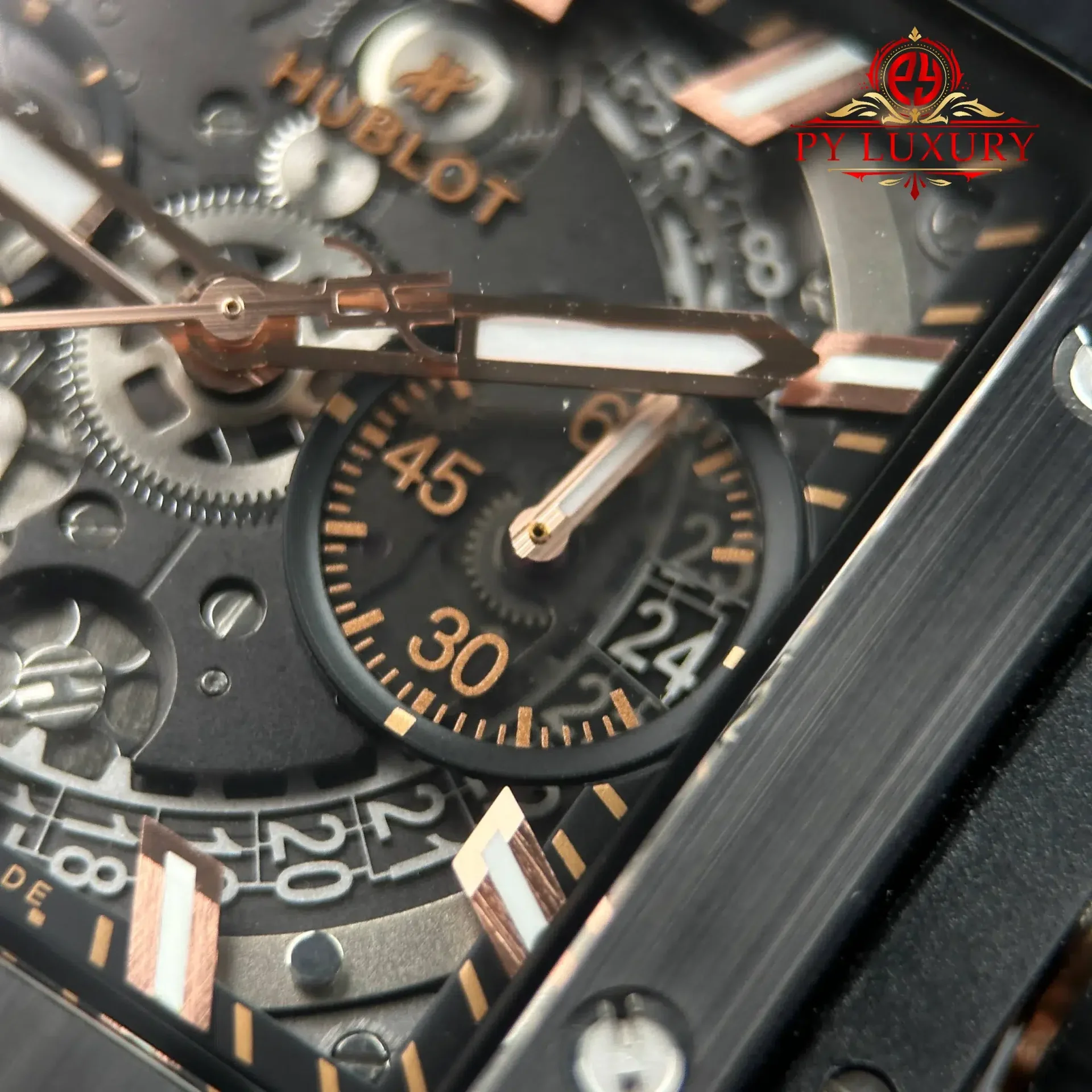 Hublot Square Bang Unico King Gold Ceramic Black Best Replica BBF 42mm - 图片 6