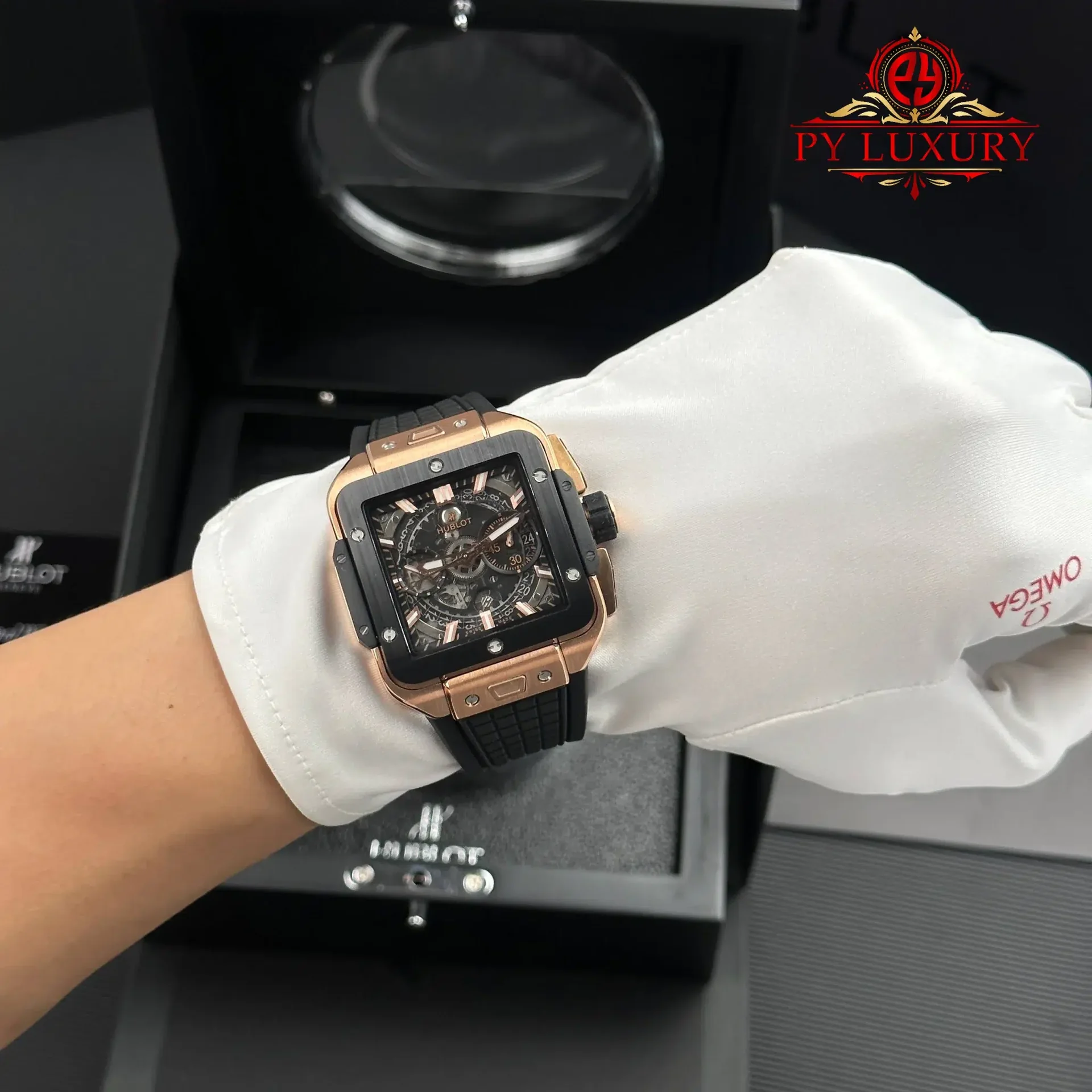 Hublot Square Bang Unico King Gold Ceramic Black Best Replica BBF 42mm - 图片 11