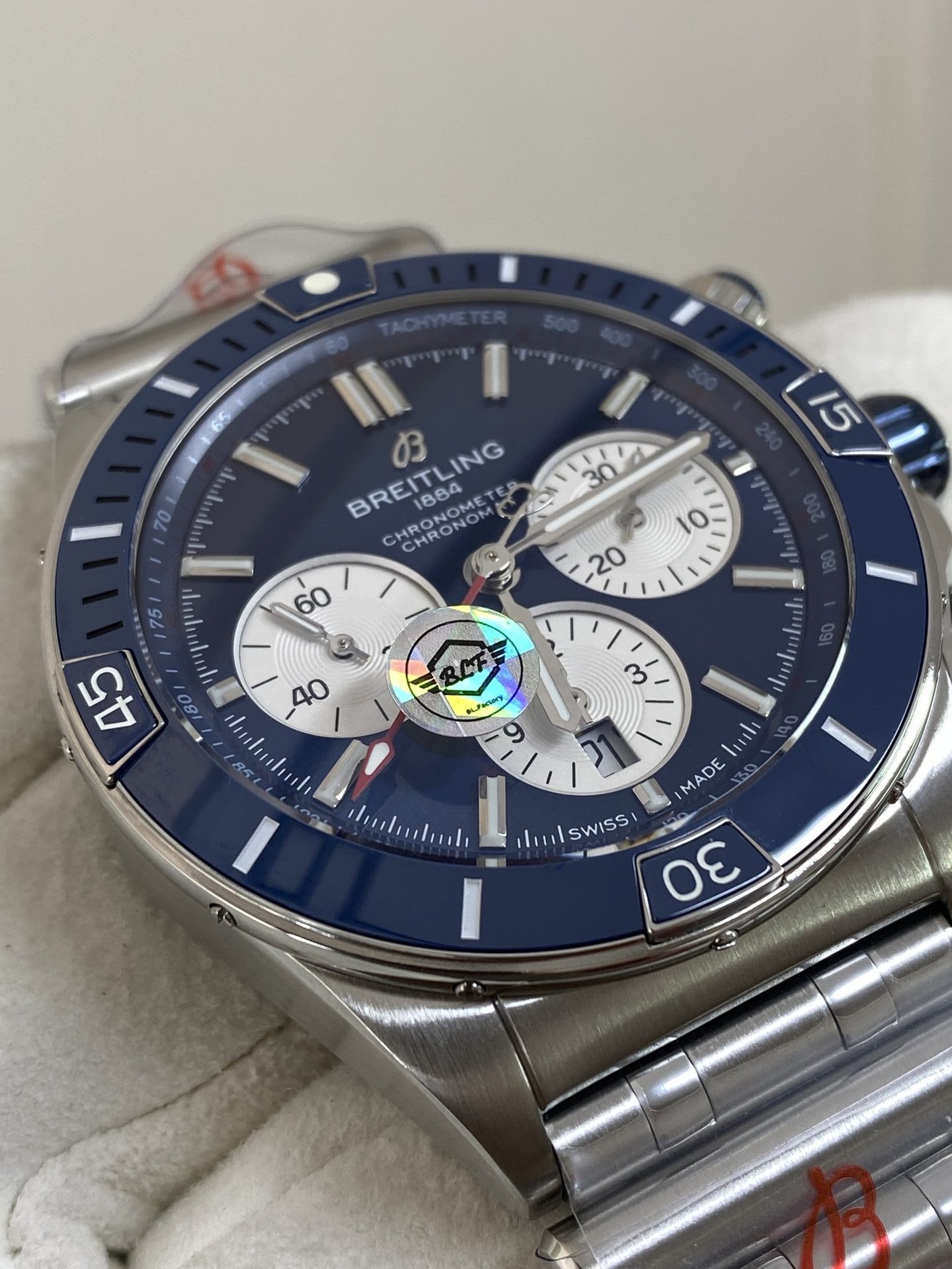 Breitling Super Chronomat B01 AB0136161C1A1 Blue Dial Best Replica BLF 44mm - 图片 3